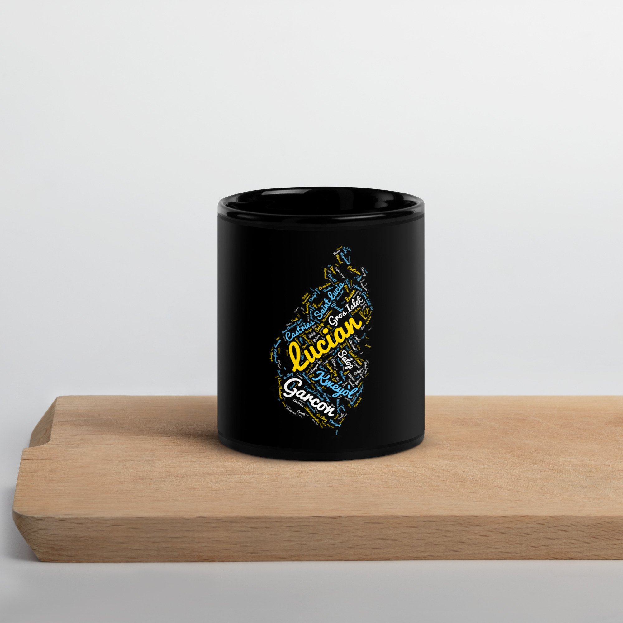Black Glossy Saint Lucia Mug - Image 2