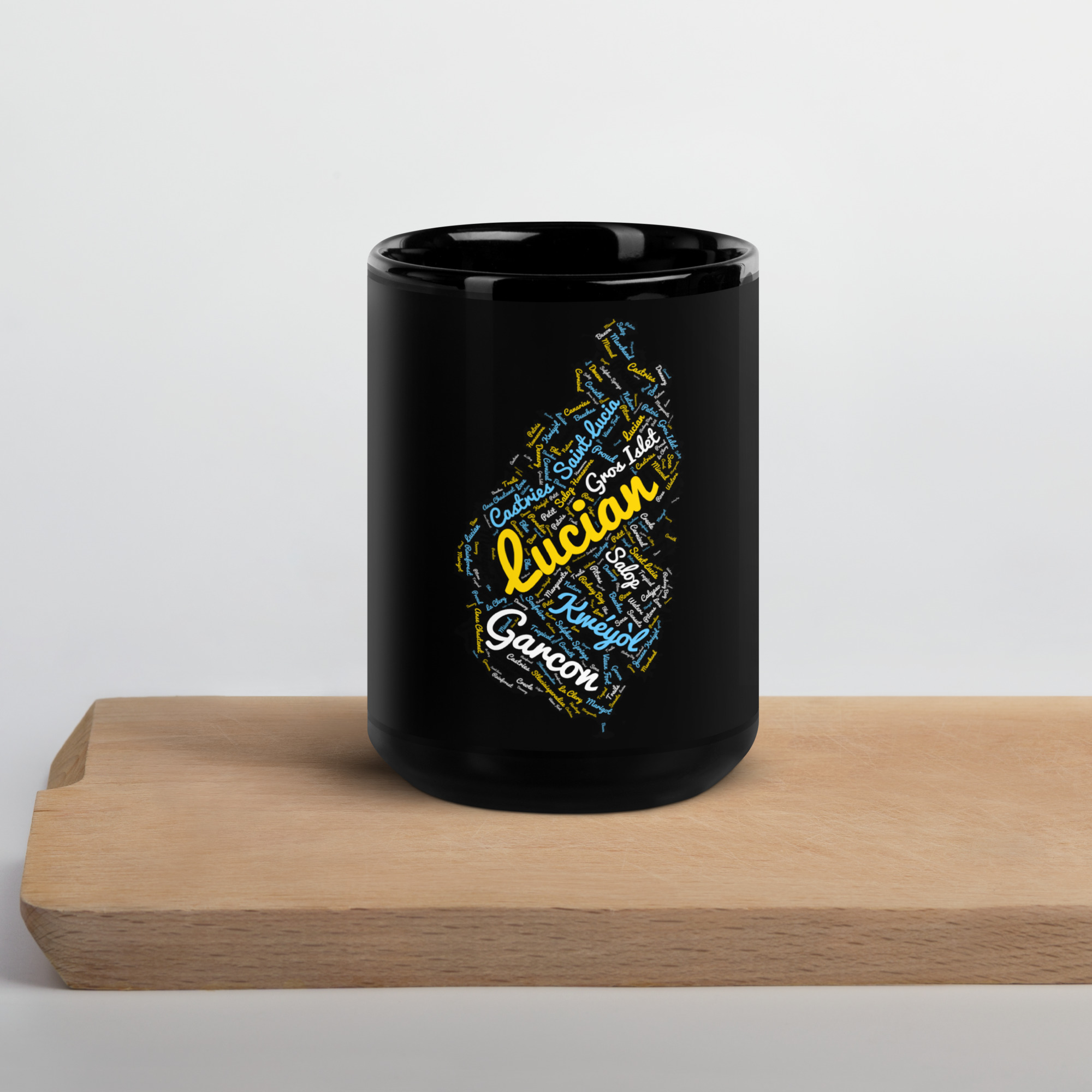 Black Glossy Saint Lucia Mug