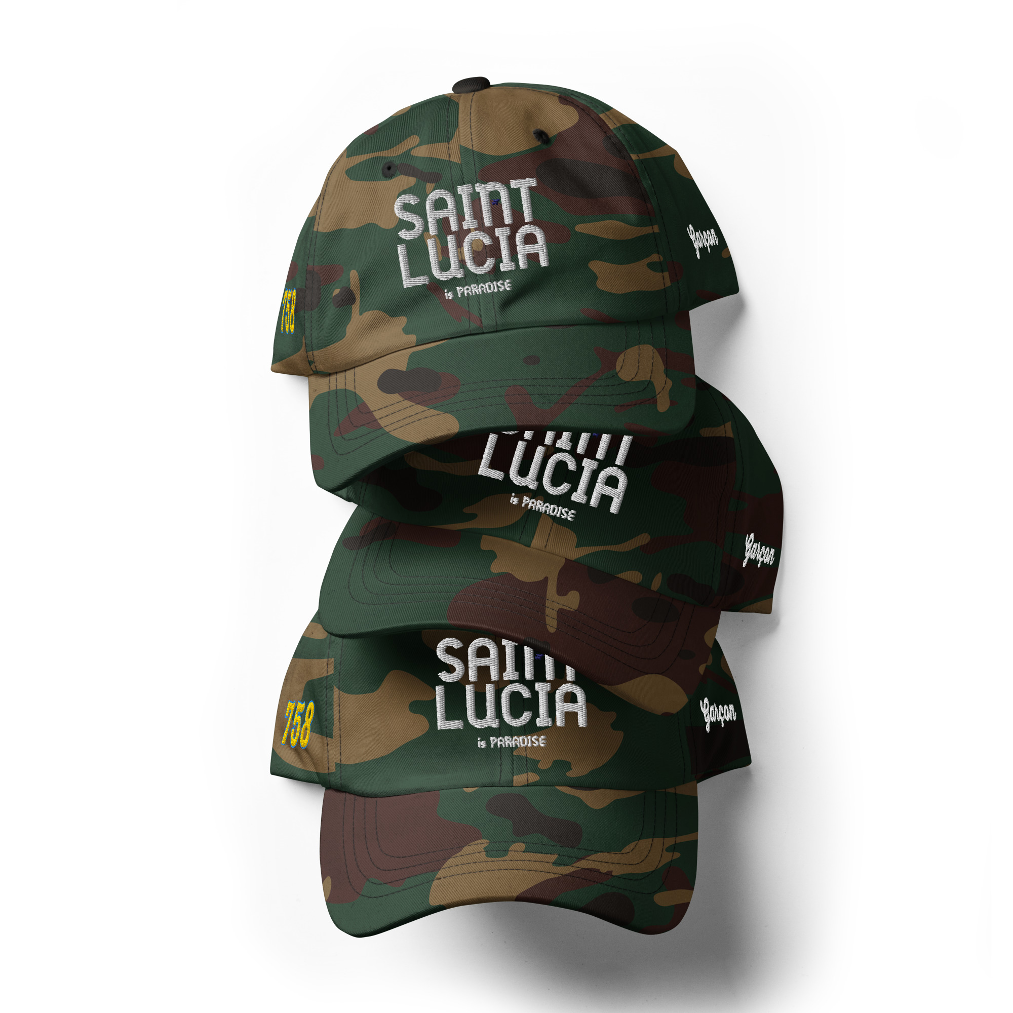 Saint Lucia Garçon 758 Camo Cap – Rep Your Roots - Image 5