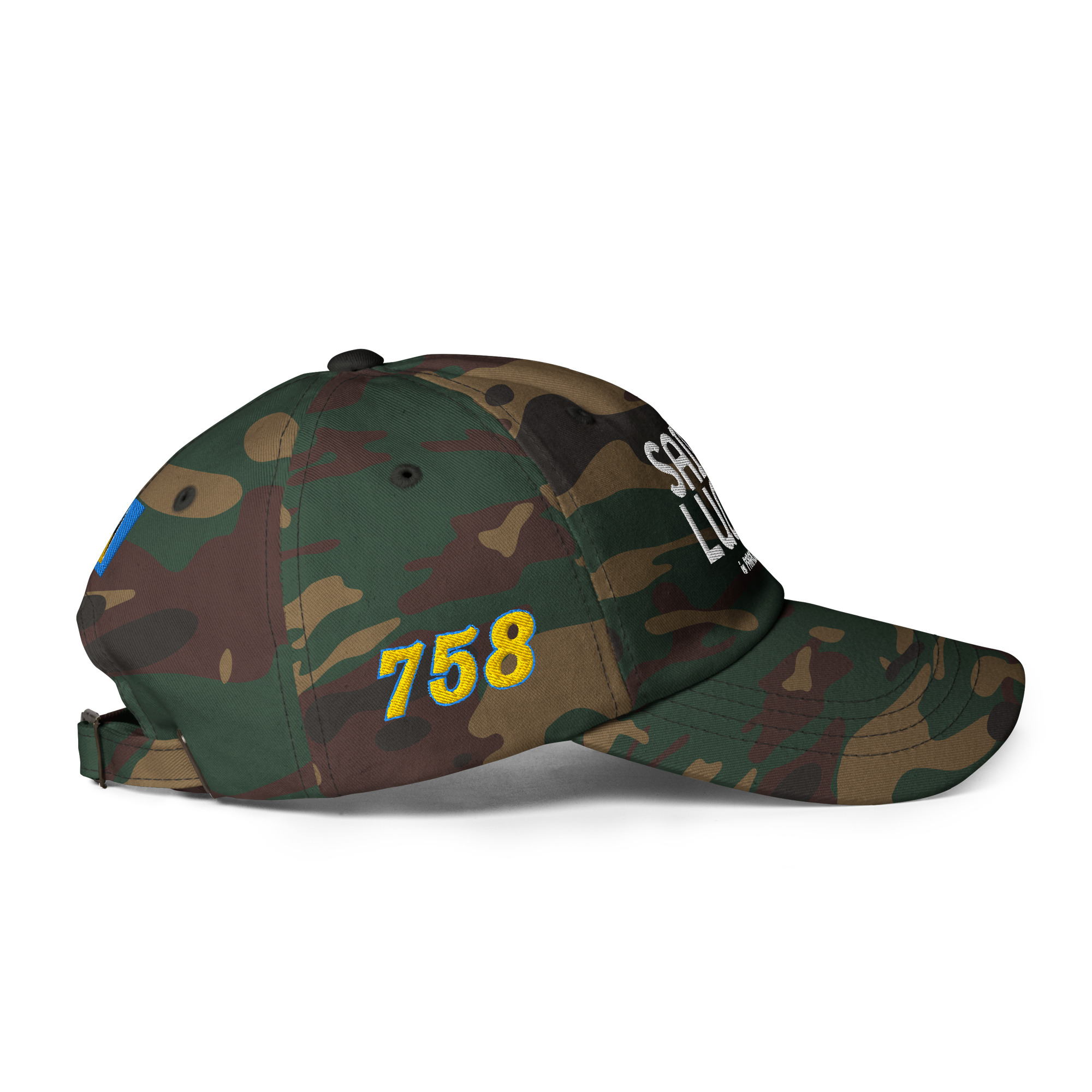 Saint Lucia Garçon 758 Camo Cap – Rep Your Roots - Image 7