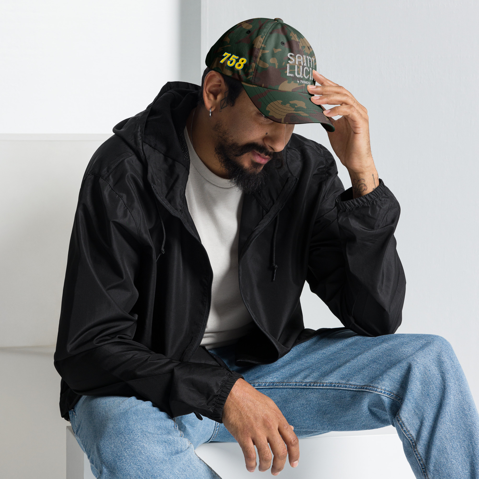 Saint Lucia Garçon 758 Camo Cap – Rep Your Roots - Image 4