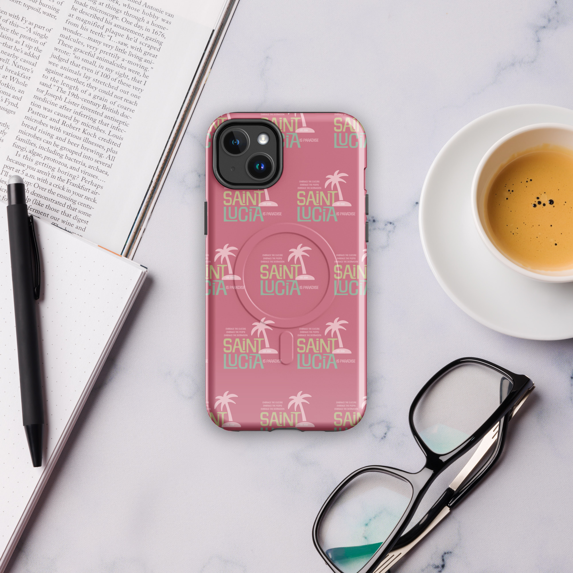 Saint Lucia (pink) MagSafe® tough case for iPhone® - Image 4