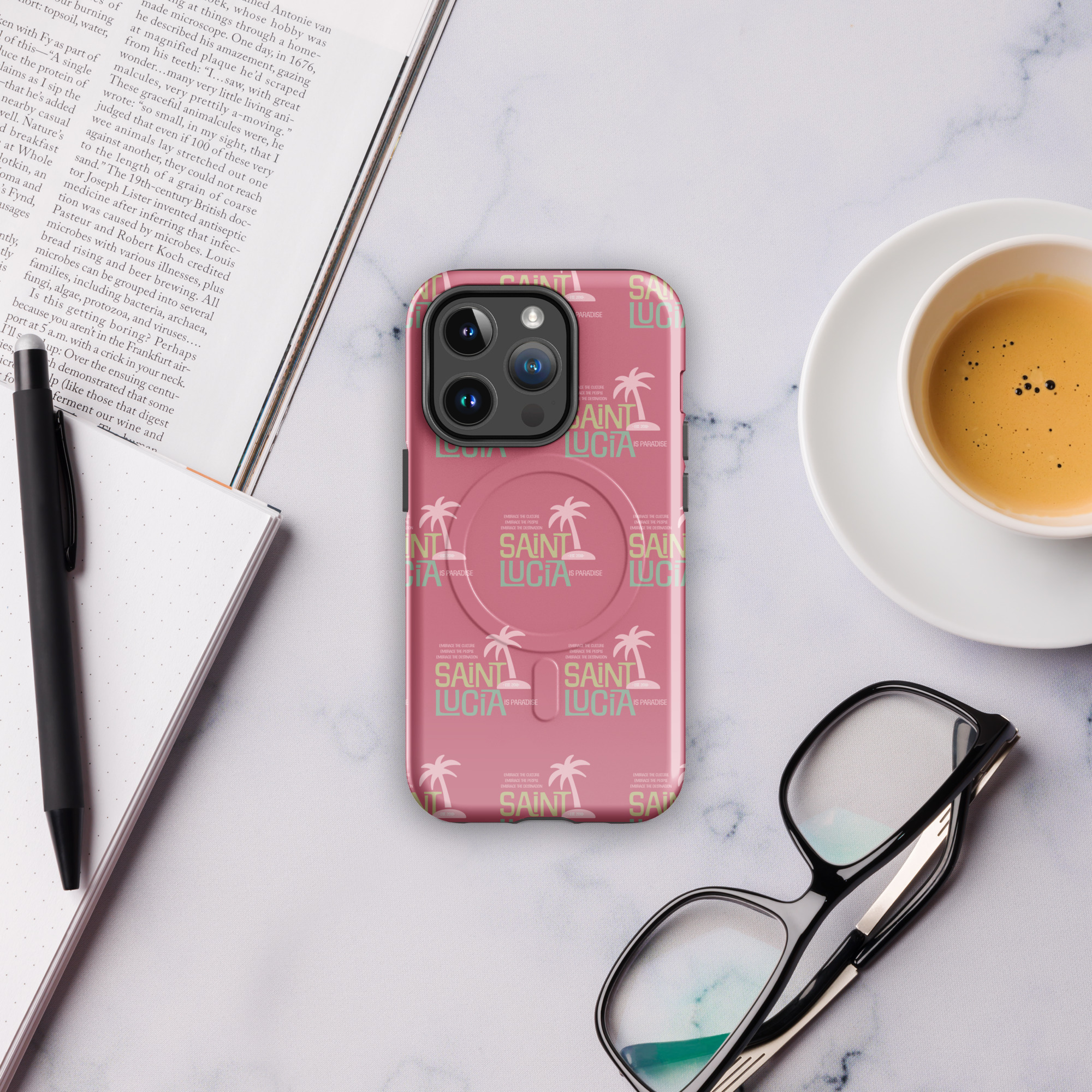 Saint Lucia (pink) MagSafe® tough case for iPhone® - Image 6