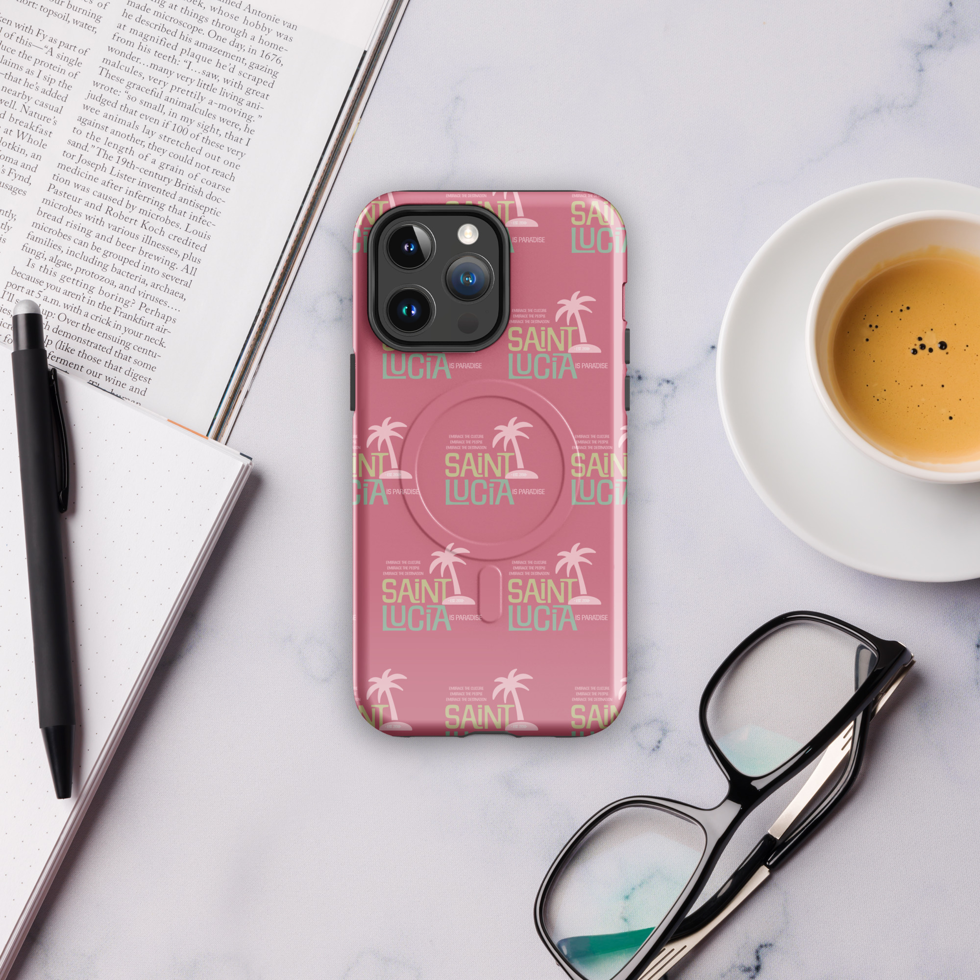 Saint Lucia (pink) MagSafe® tough case for iPhone®