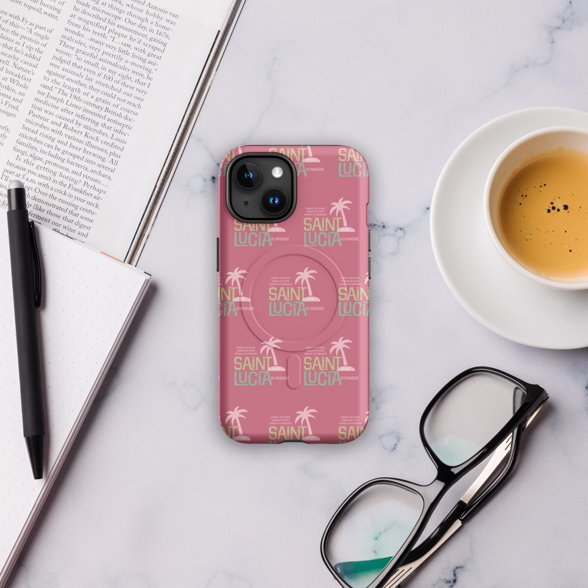 Saint Lucia (pink) MagSafe® tough case for iPhone® - Image 10
