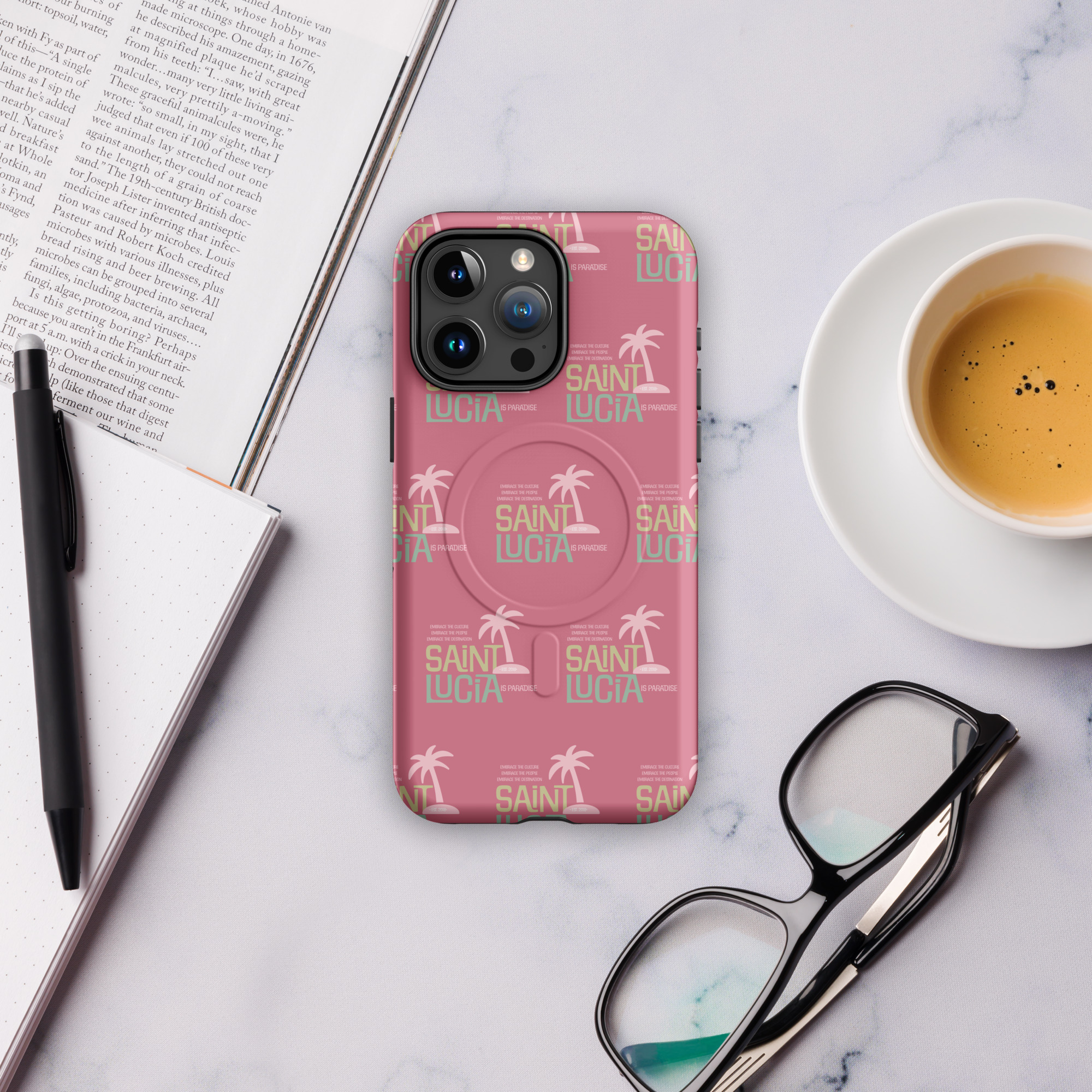 Saint Lucia (pink) MagSafe® tough case for iPhone® - Image 16