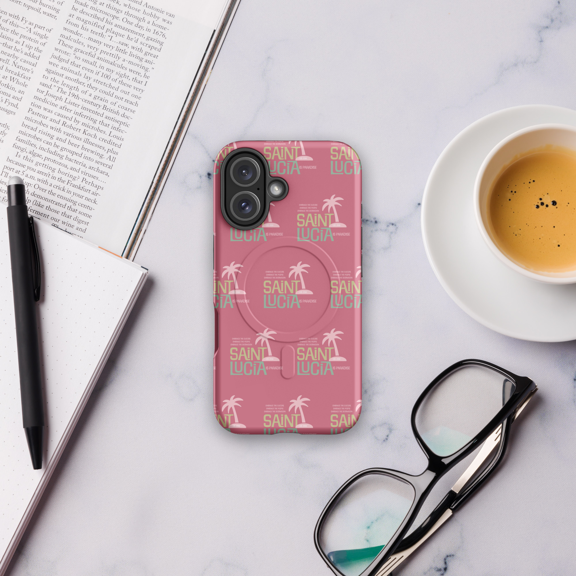 Saint Lucia (pink) MagSafe® tough case for iPhone® - Image 18