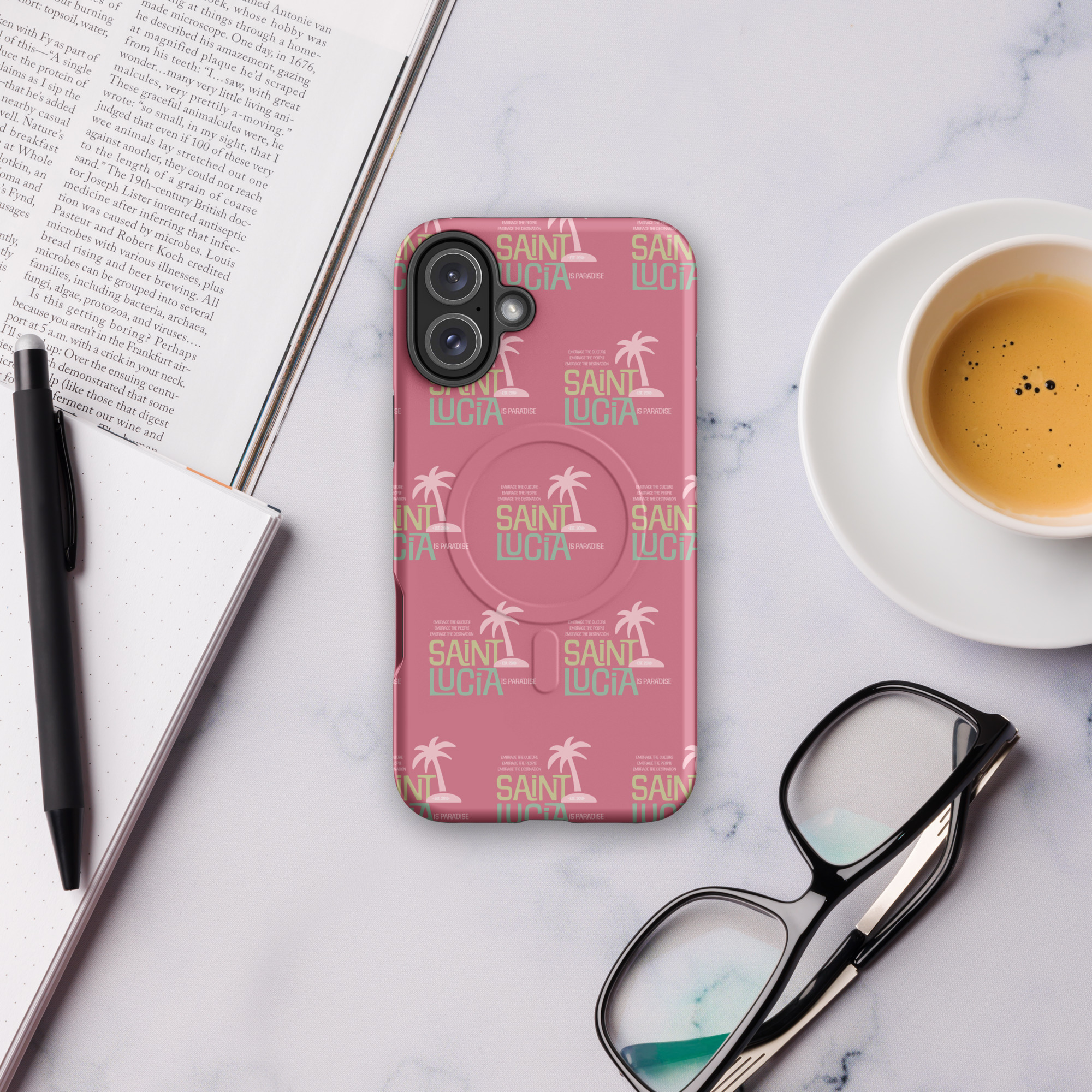 Saint Lucia (pink) MagSafe® tough case for iPhone® - Image 20