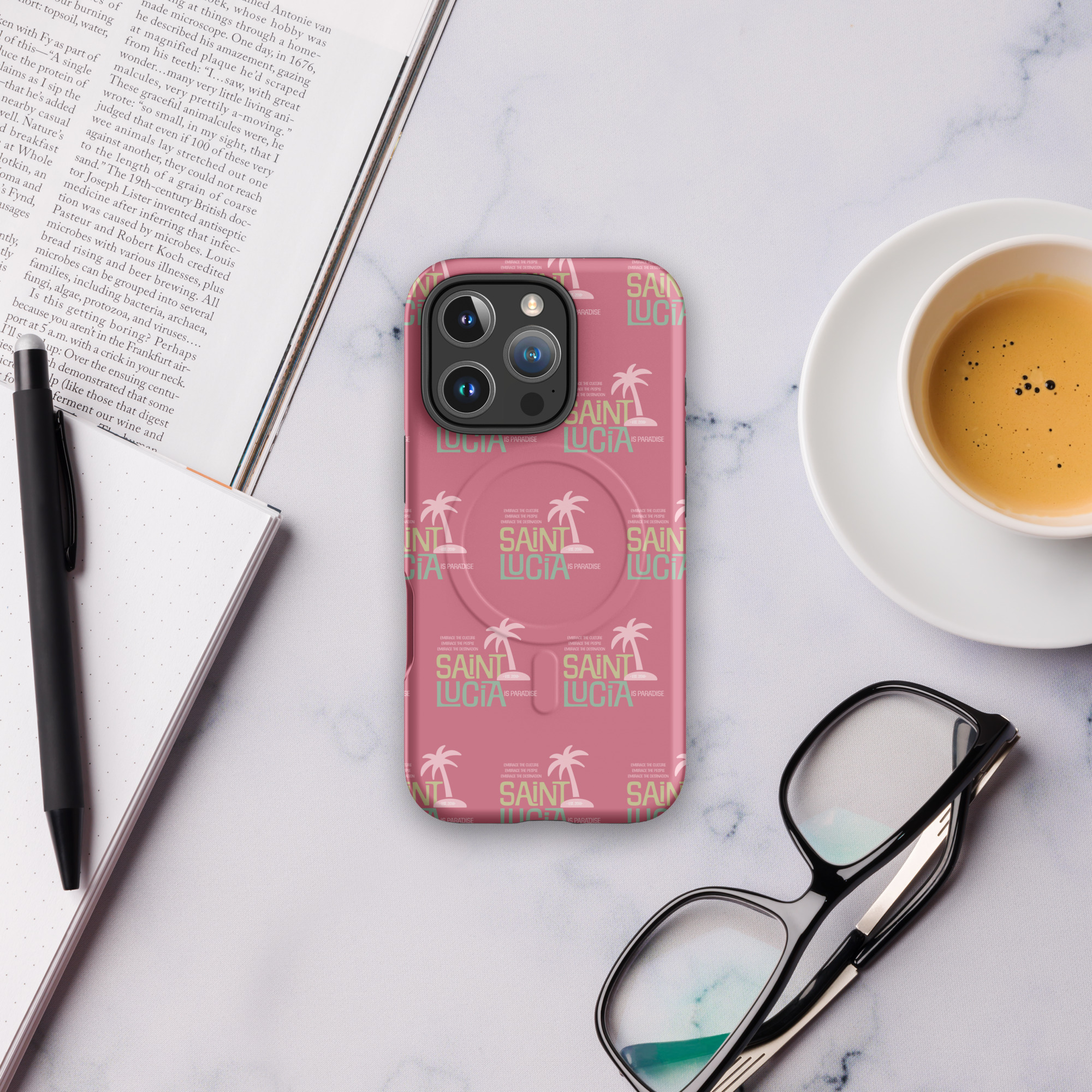 Saint Lucia (pink) MagSafe® tough case for iPhone® - Image 22