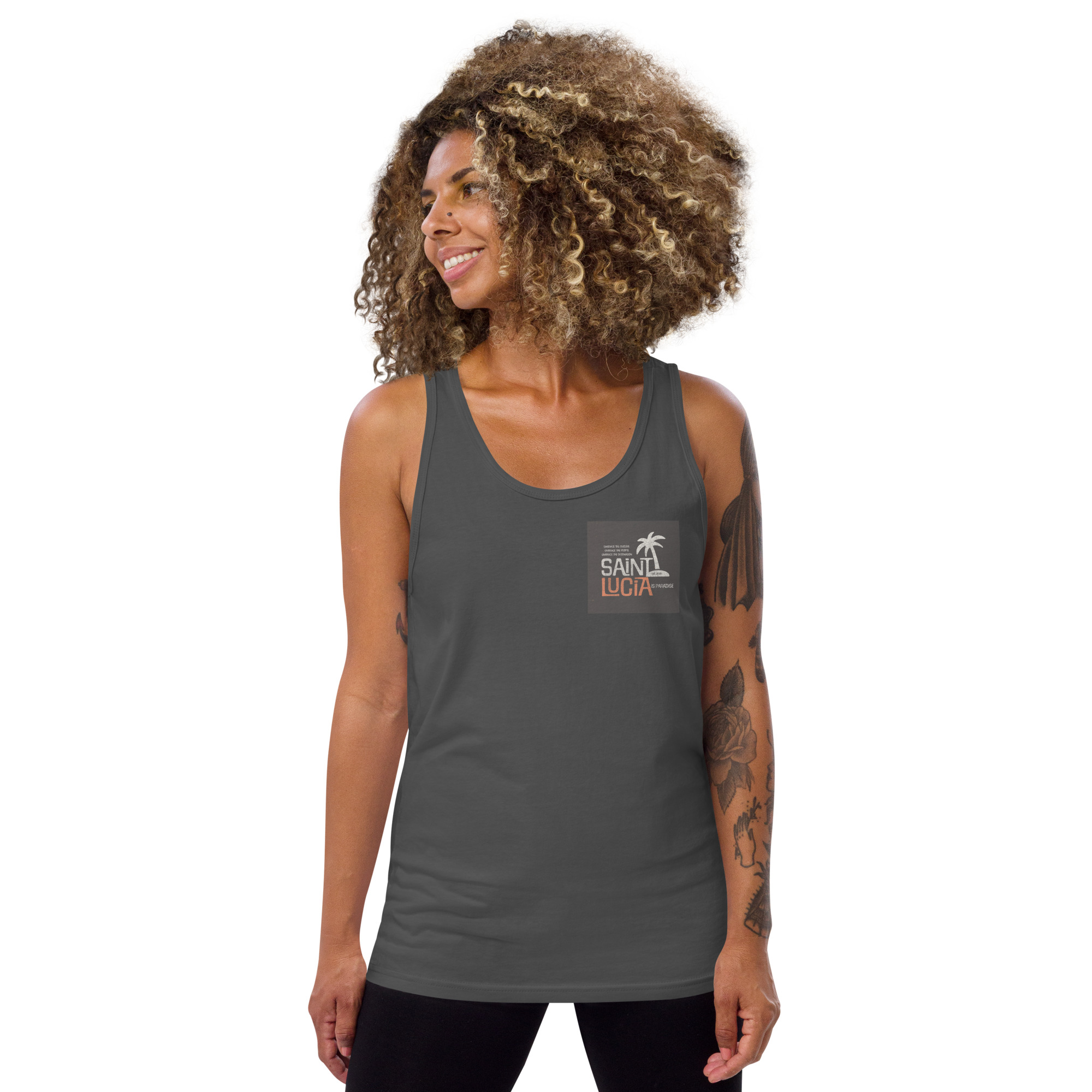 Saint Lucia Unisex Tank Top - Image 9