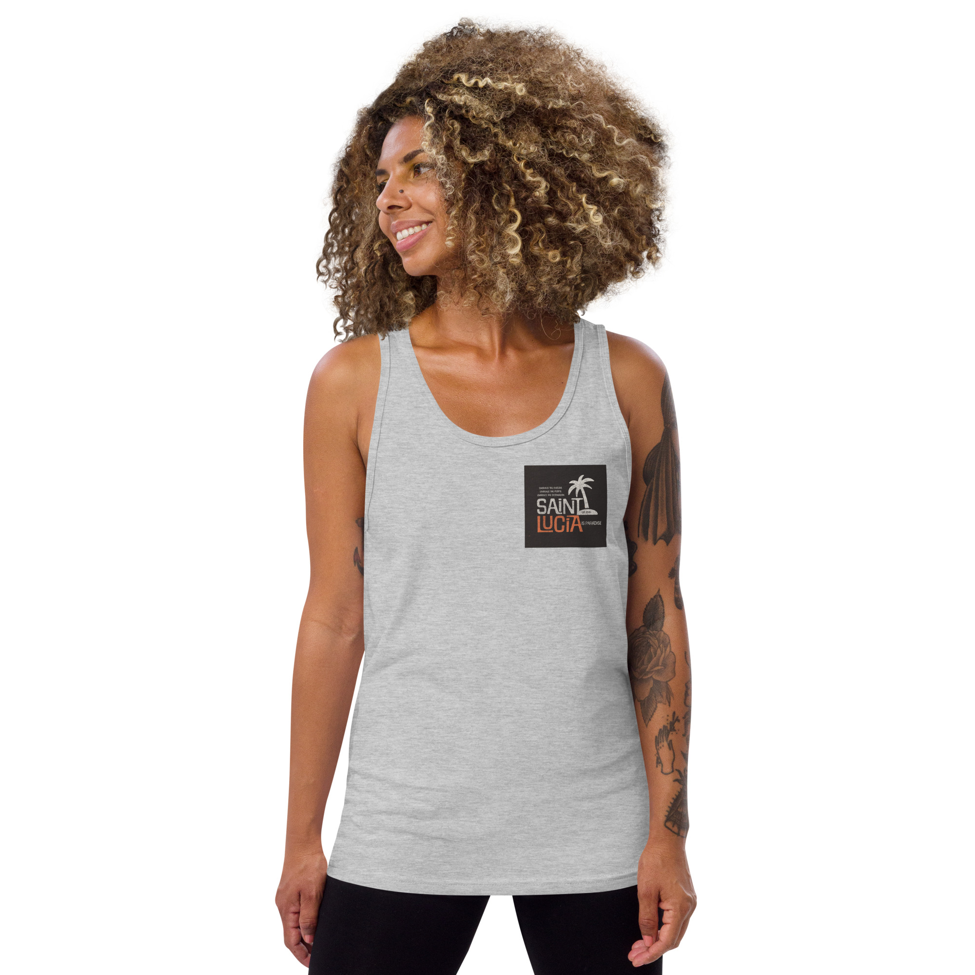 Saint Lucia Unisex Tank Top - Image 17