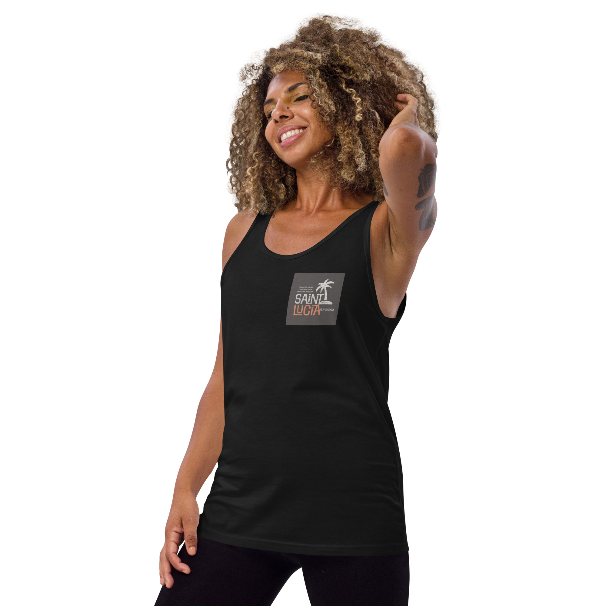 Saint Lucia Unisex Tank Top - Image 2