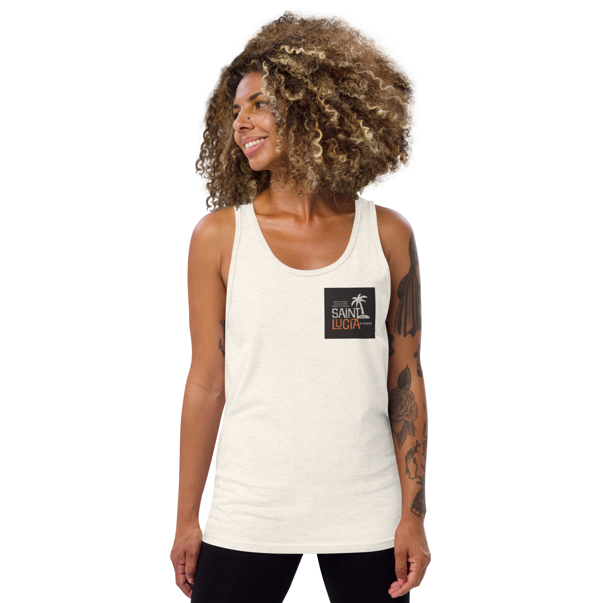 Saint Lucia Unisex Tank Top - Image 21