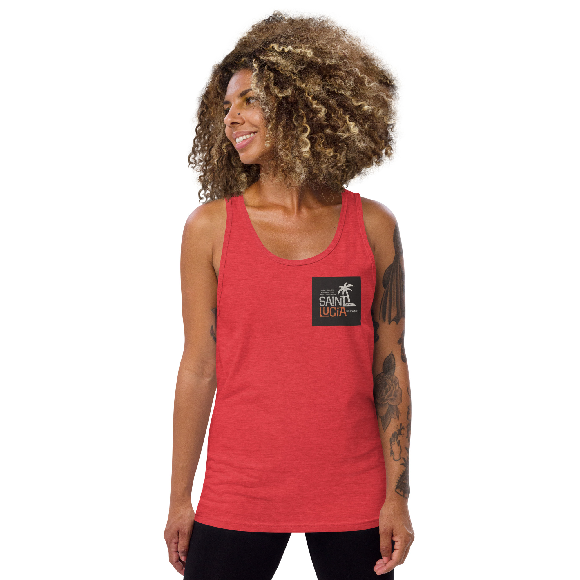Saint Lucia Unisex Tank Top - Image 13