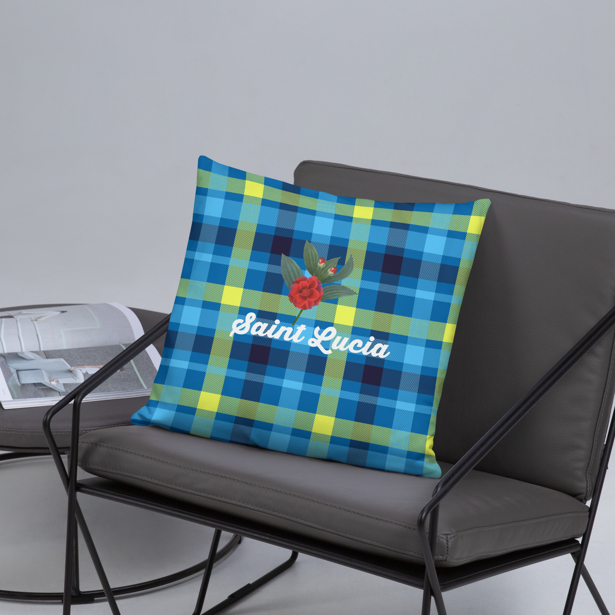 Saint Lucia Plaid Pillow - Image 7