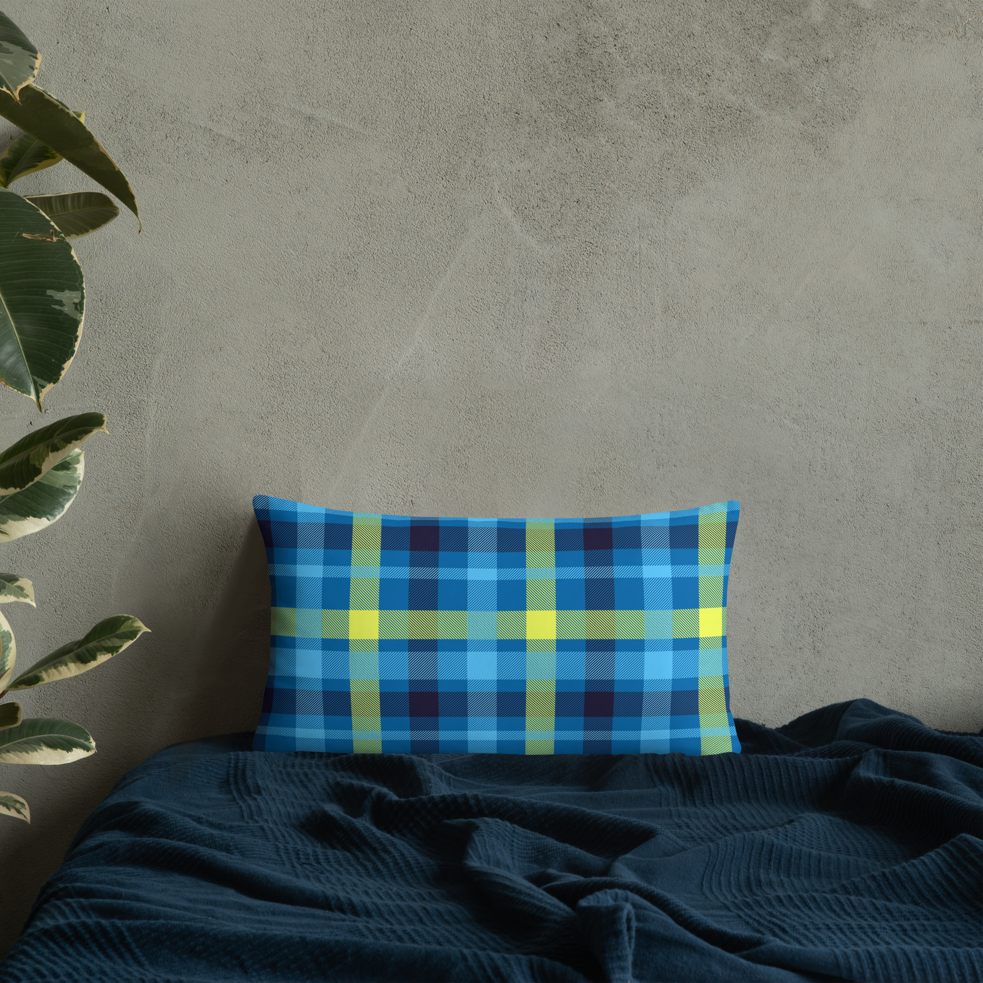 Saint Lucia Plaid Pillow - Image 17