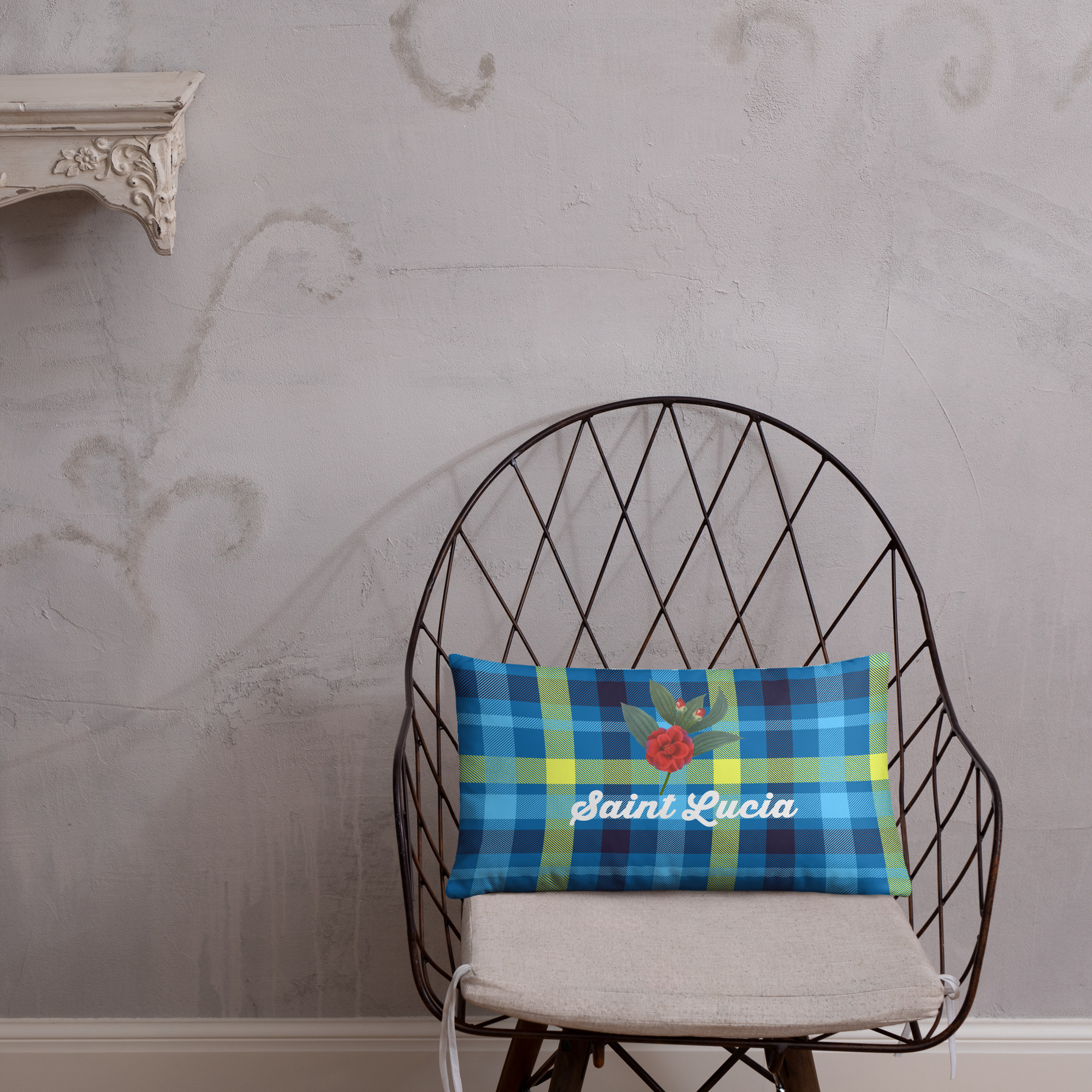 Saint Lucia Plaid Pillow - Image 12