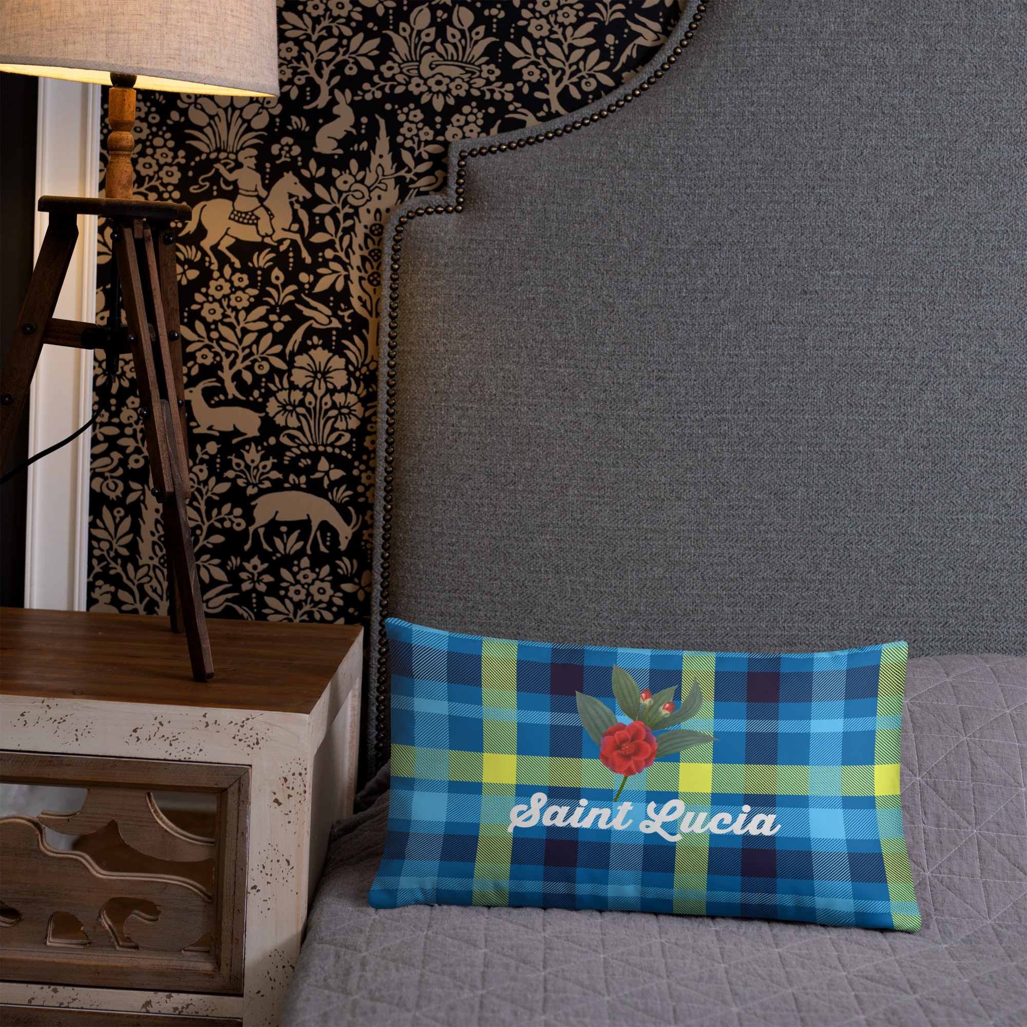 Saint Lucia Plaid Pillow - Image 13