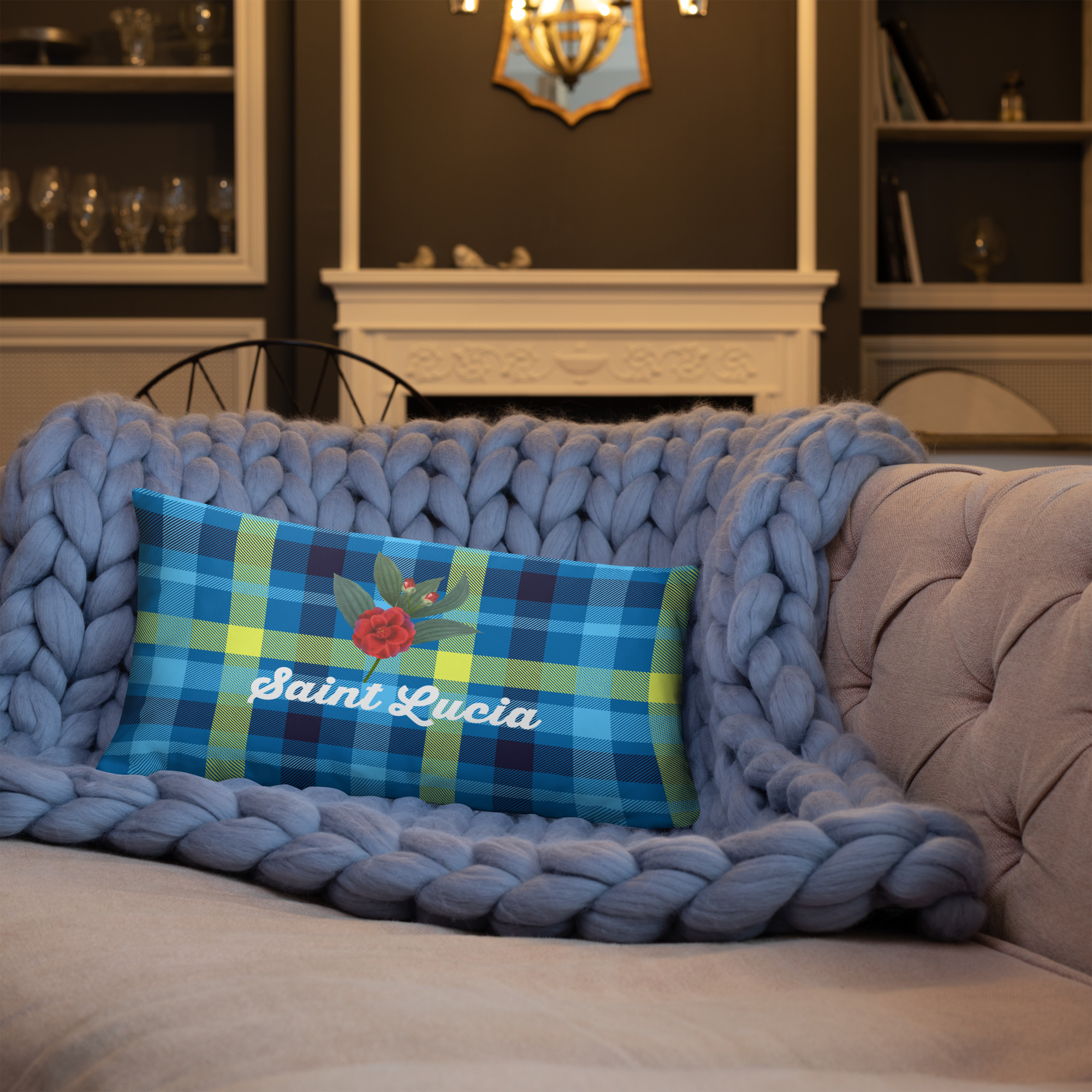 Saint Lucia Plaid Pillow - Image 14
