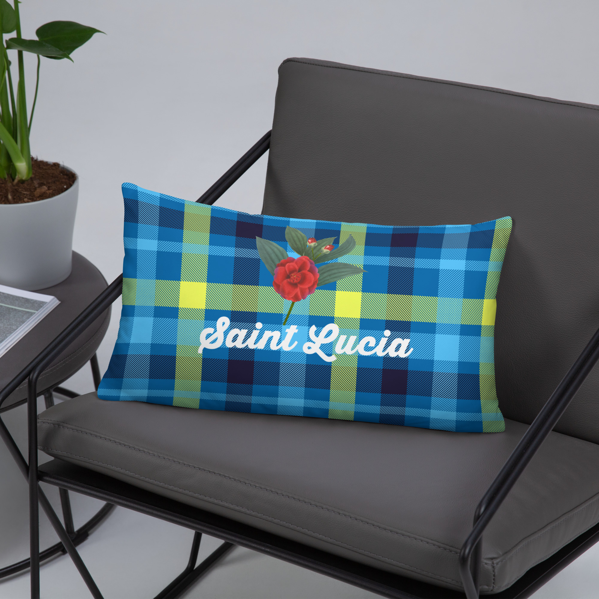 Saint Lucia Plaid Pillow - Image 15