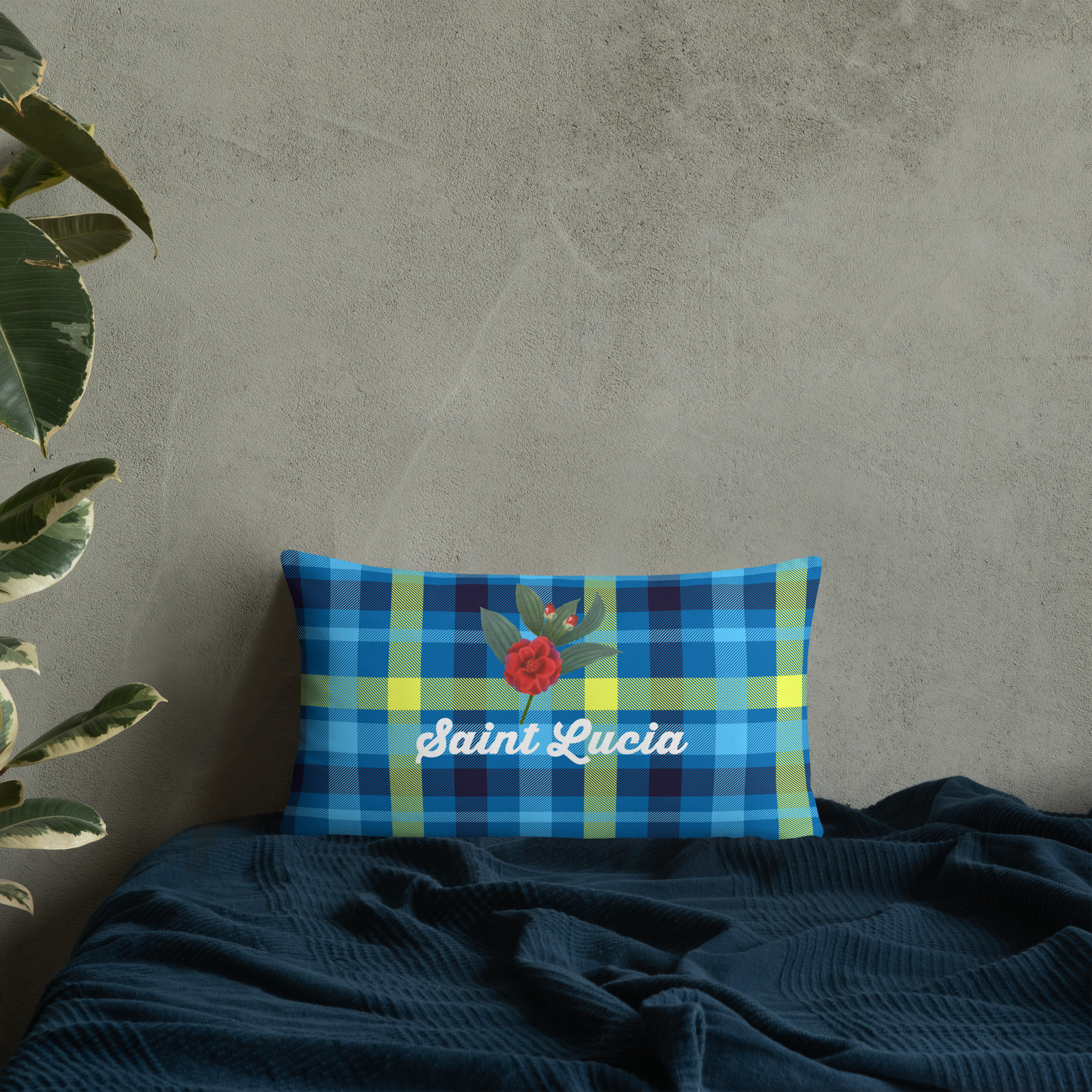 Saint Lucia Plaid Pillow - Image 11