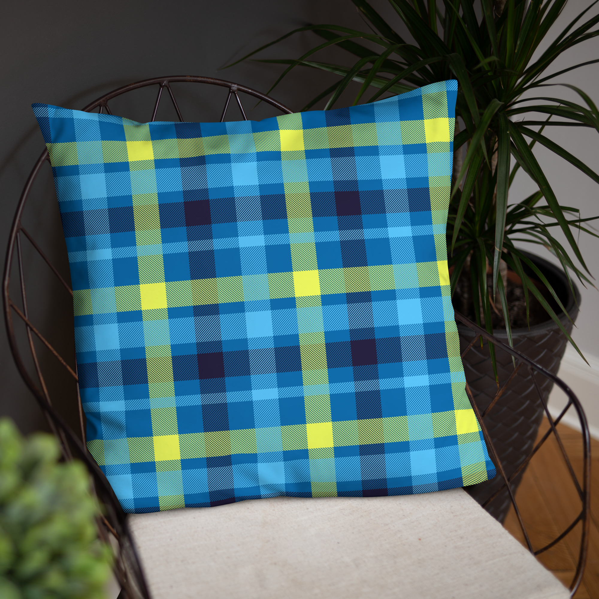 Saint Lucia Plaid Pillow - Image 27