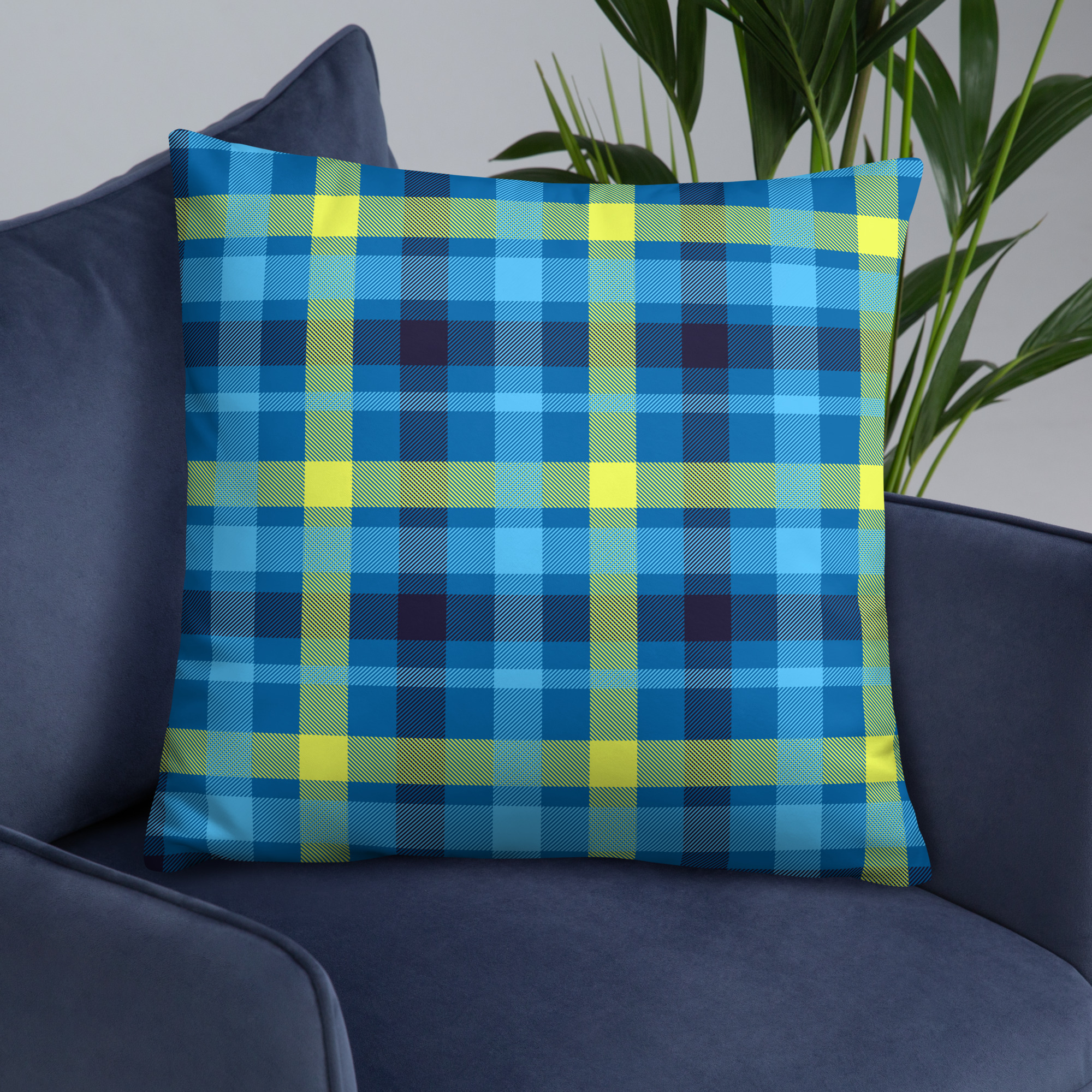 Saint Lucia Plaid Pillow - Image 29