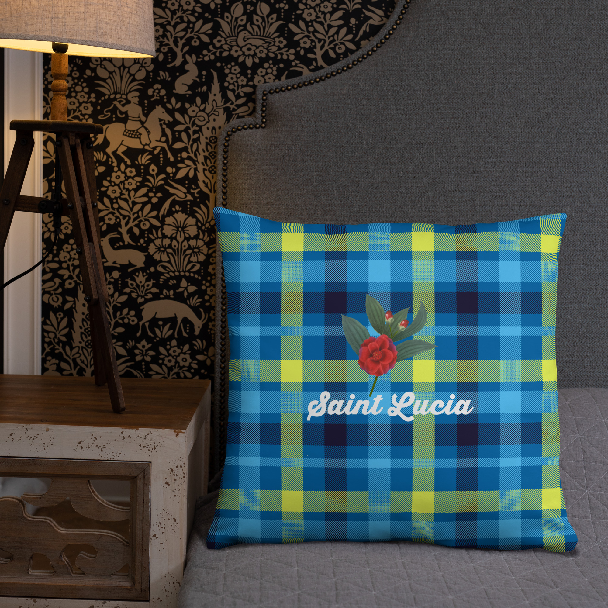 Saint Lucia Plaid Pillow - Image 19