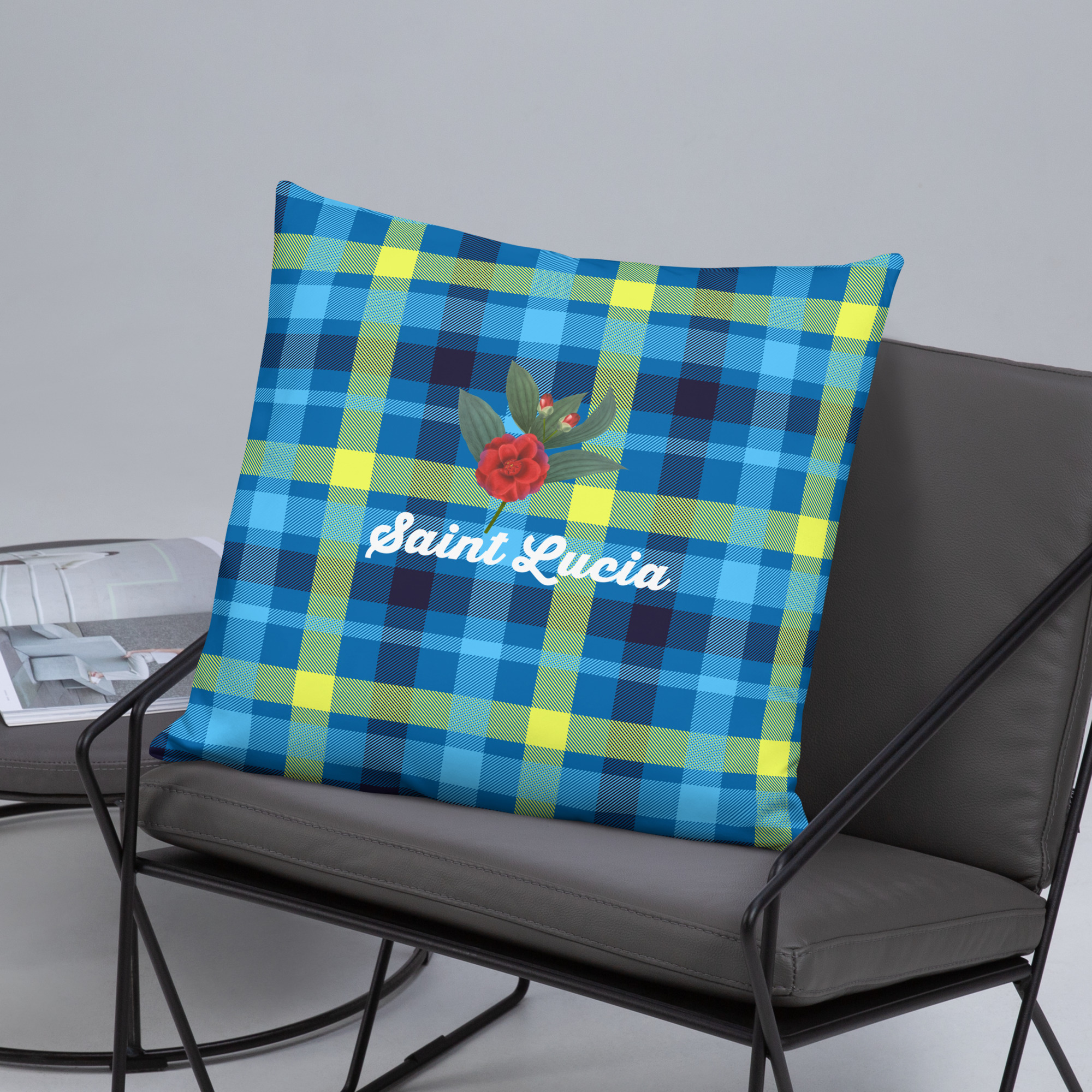 Saint Lucia Plaid Pillow - Image 22
