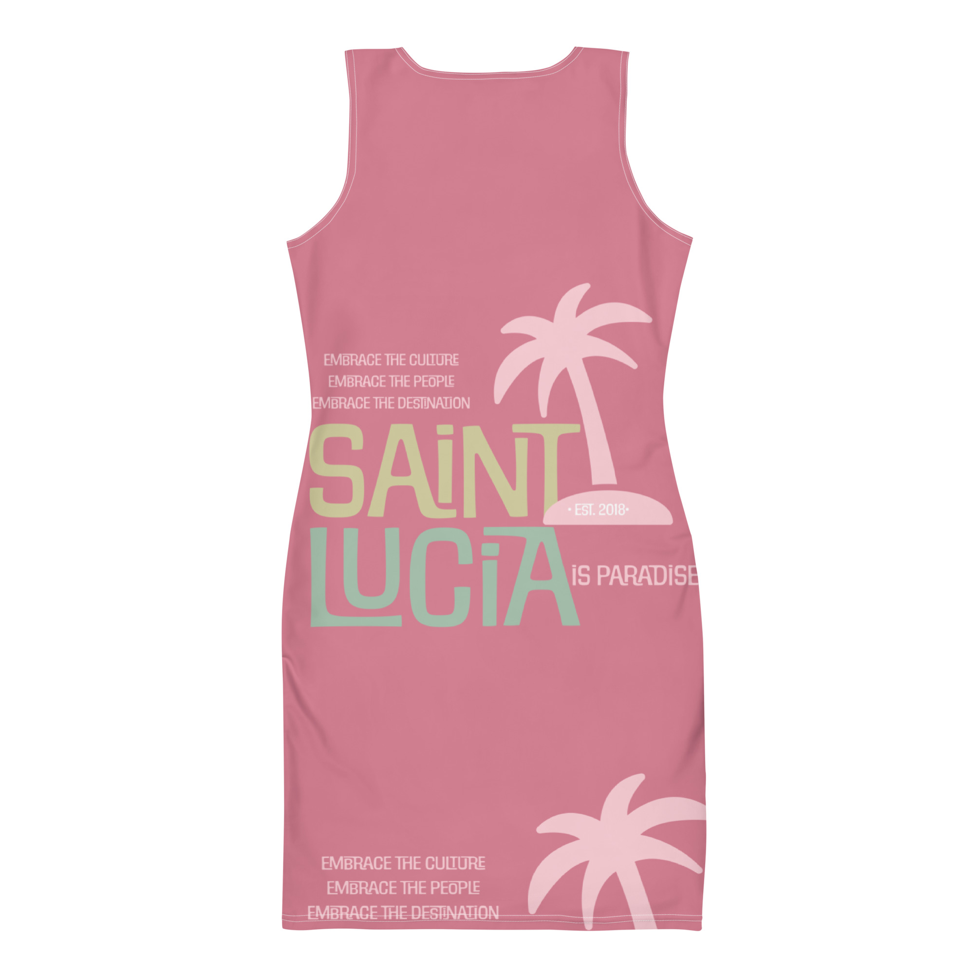 Saint Lucia Pink Tropical Odyssey Bodycon Dress - Image 5