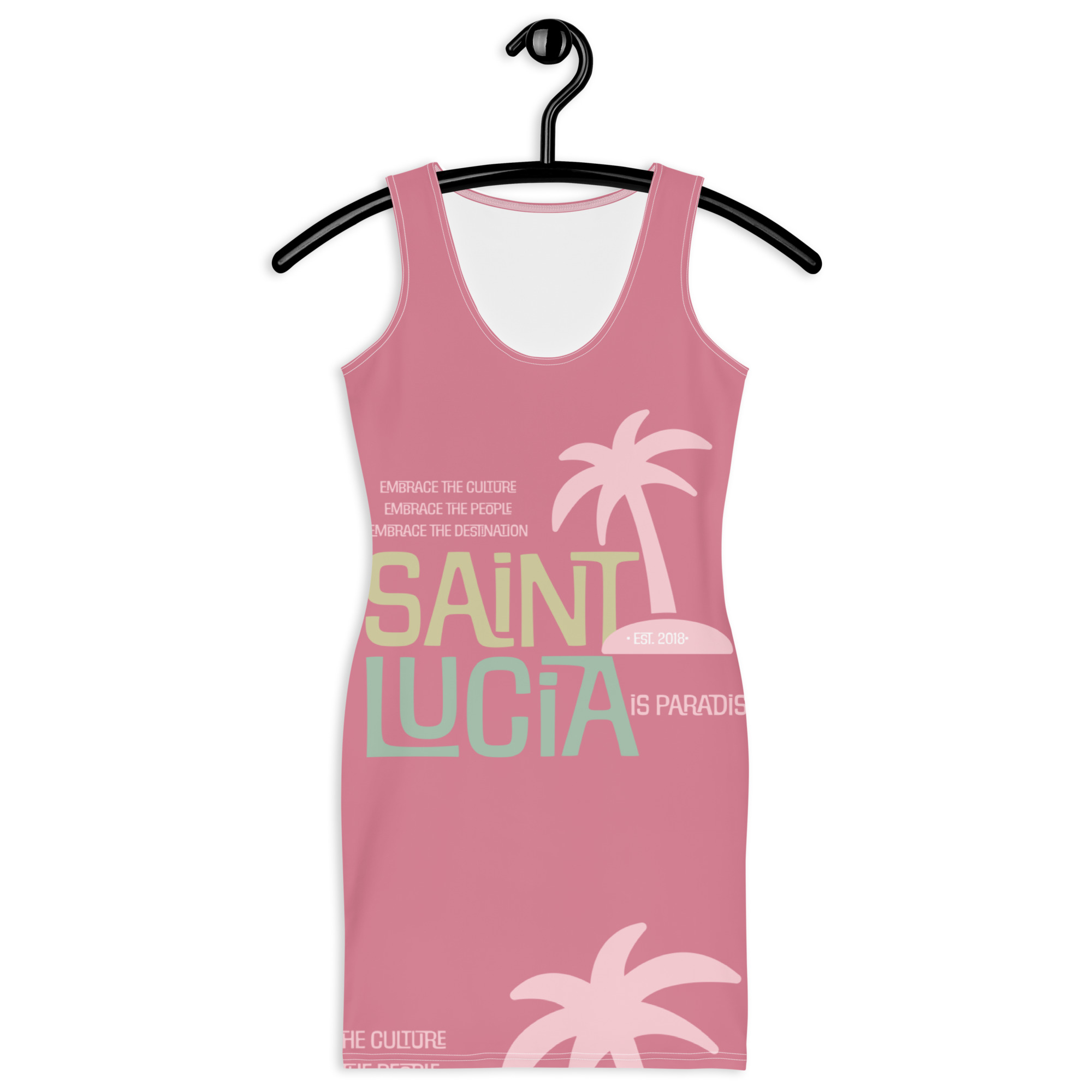 Saint Lucia Pink Tropical Odyssey Bodycon Dress - Image 2