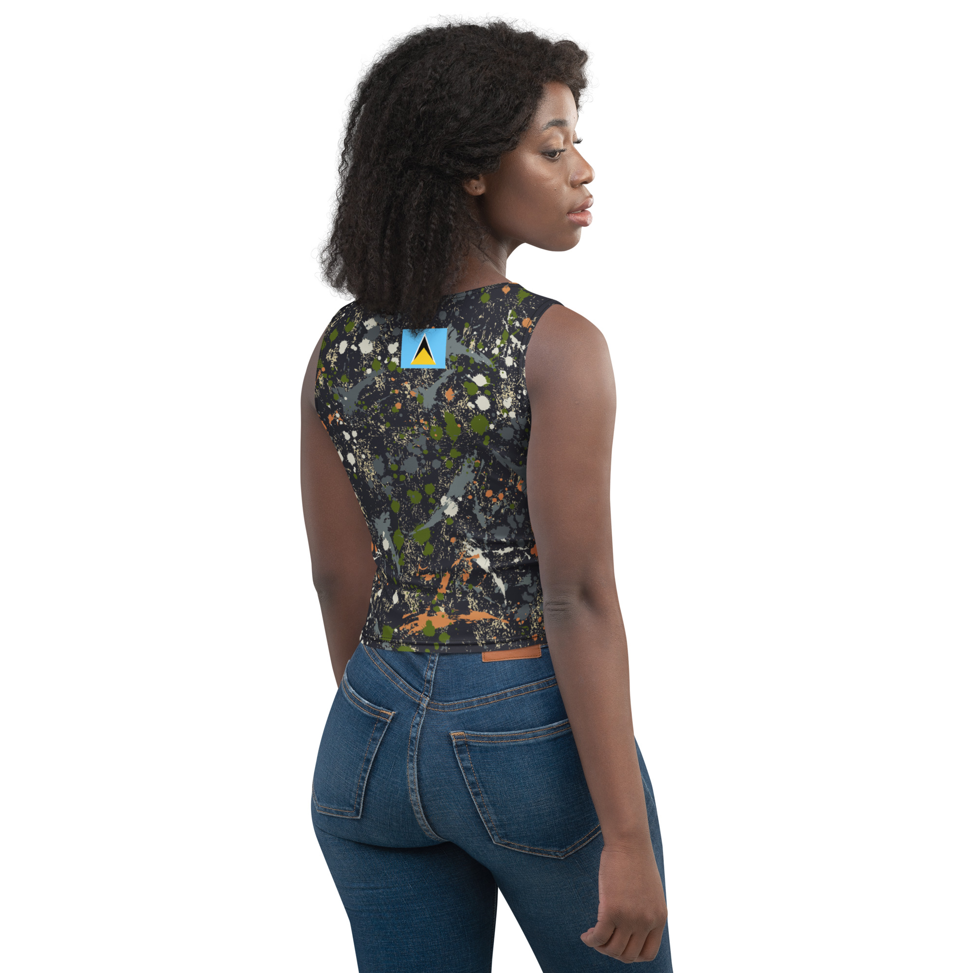 Saint Lucia Painted Camo Crop Top - Image 6