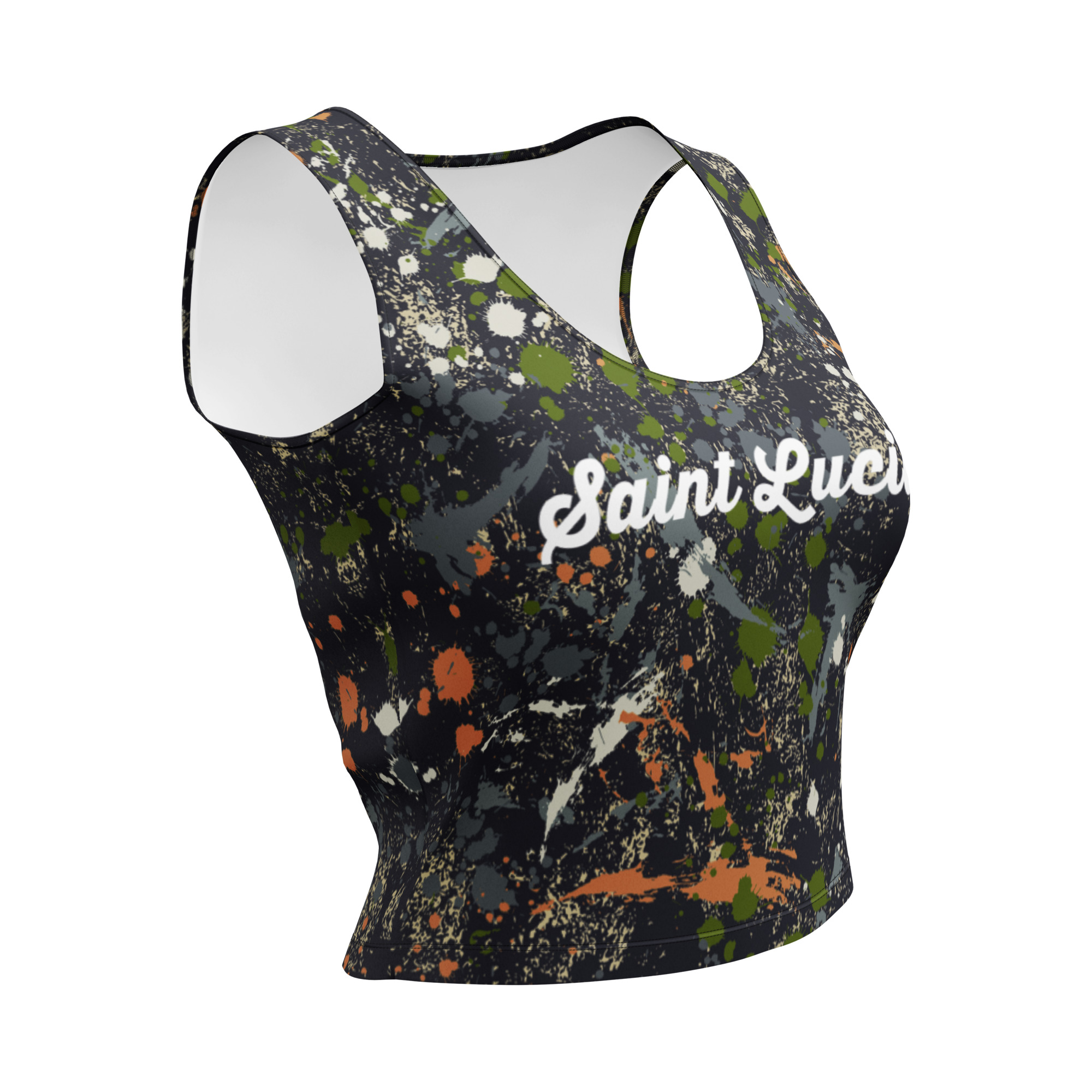 Saint Lucia Painted Camo Crop Top - Image 5
