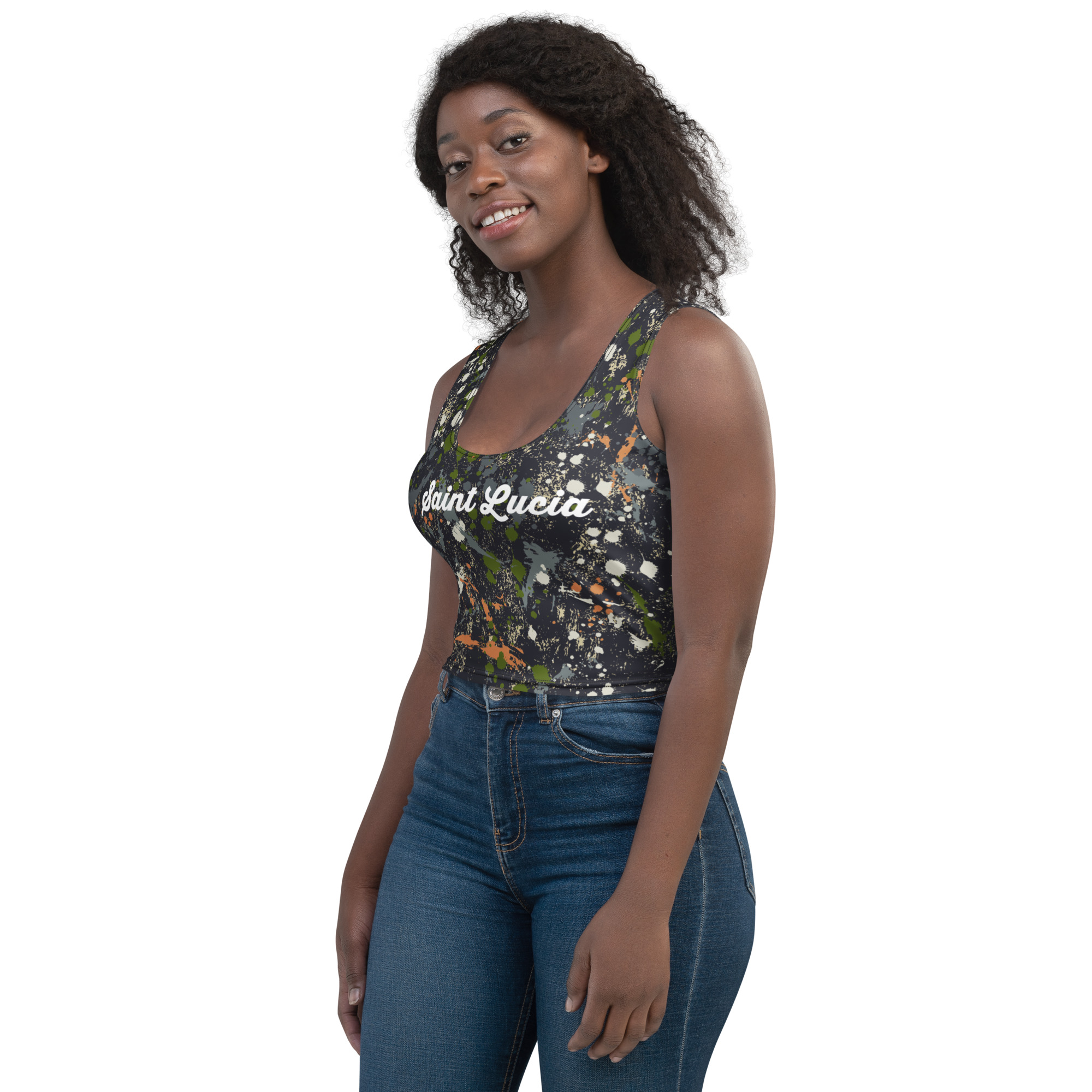 Saint Lucia Painted Camo Crop Top - Image 7