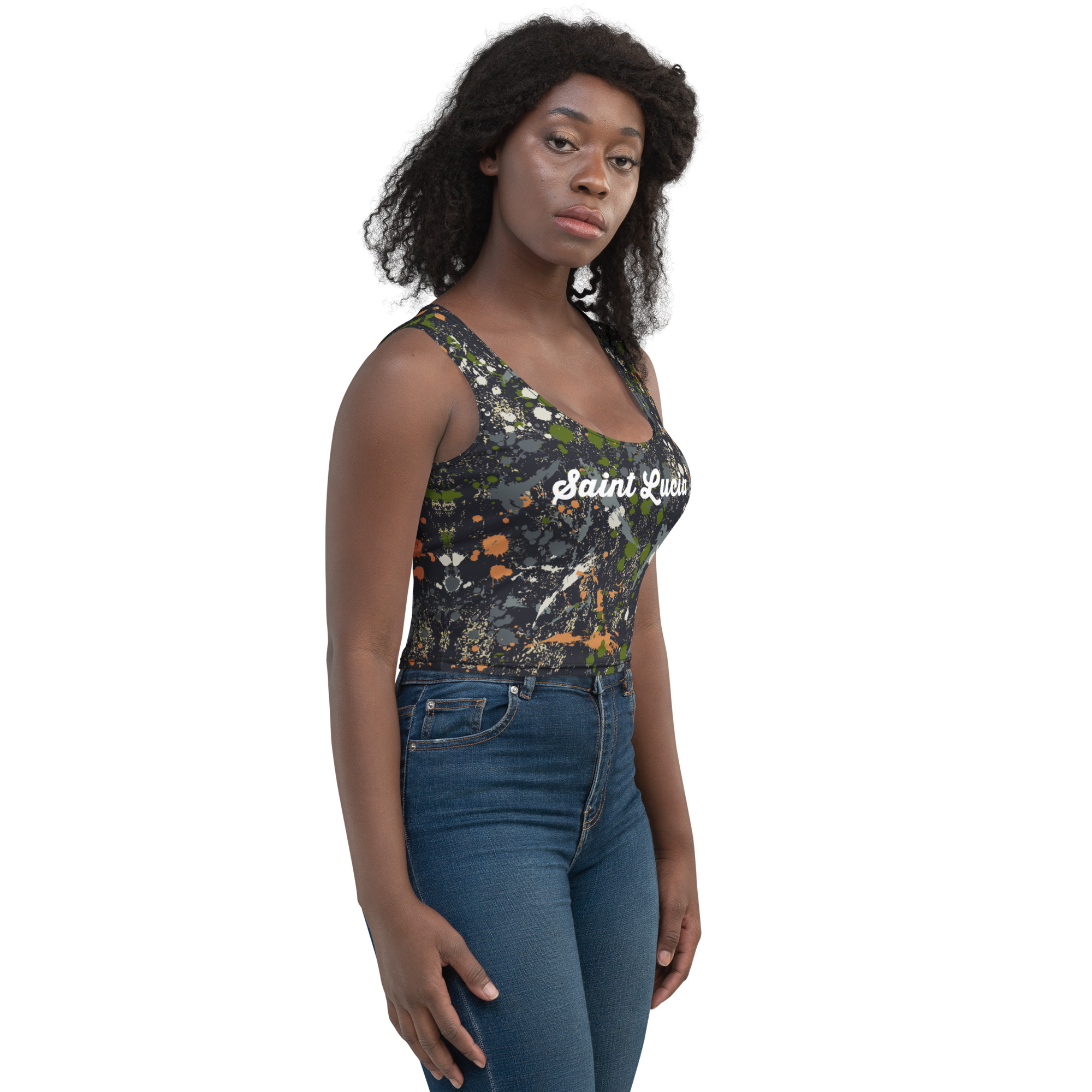 Saint Lucia Painted Camo Crop Top - Image 8
