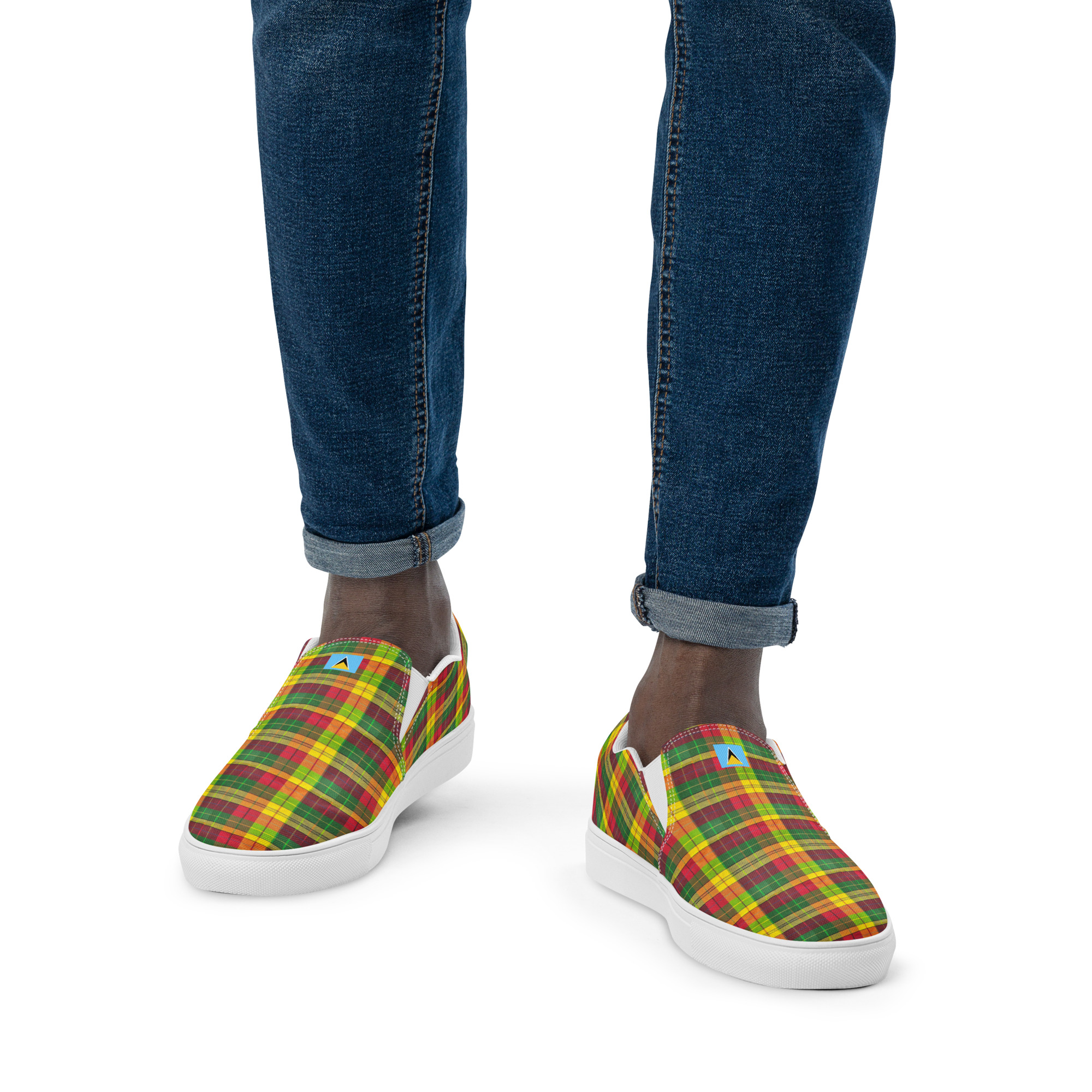 Men’s Saint Lucia Madras slip-on canvas shoes - Image 5