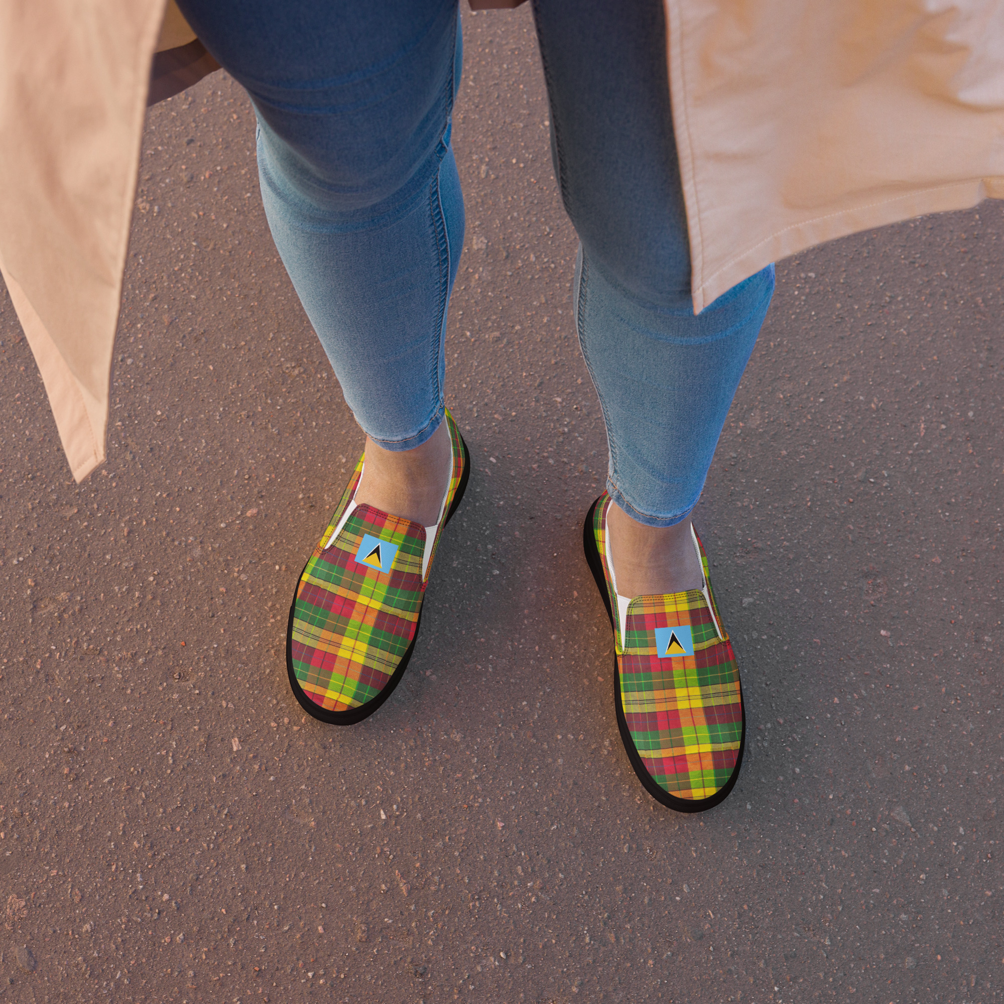 Women’s Madras slip-on canvas shoes