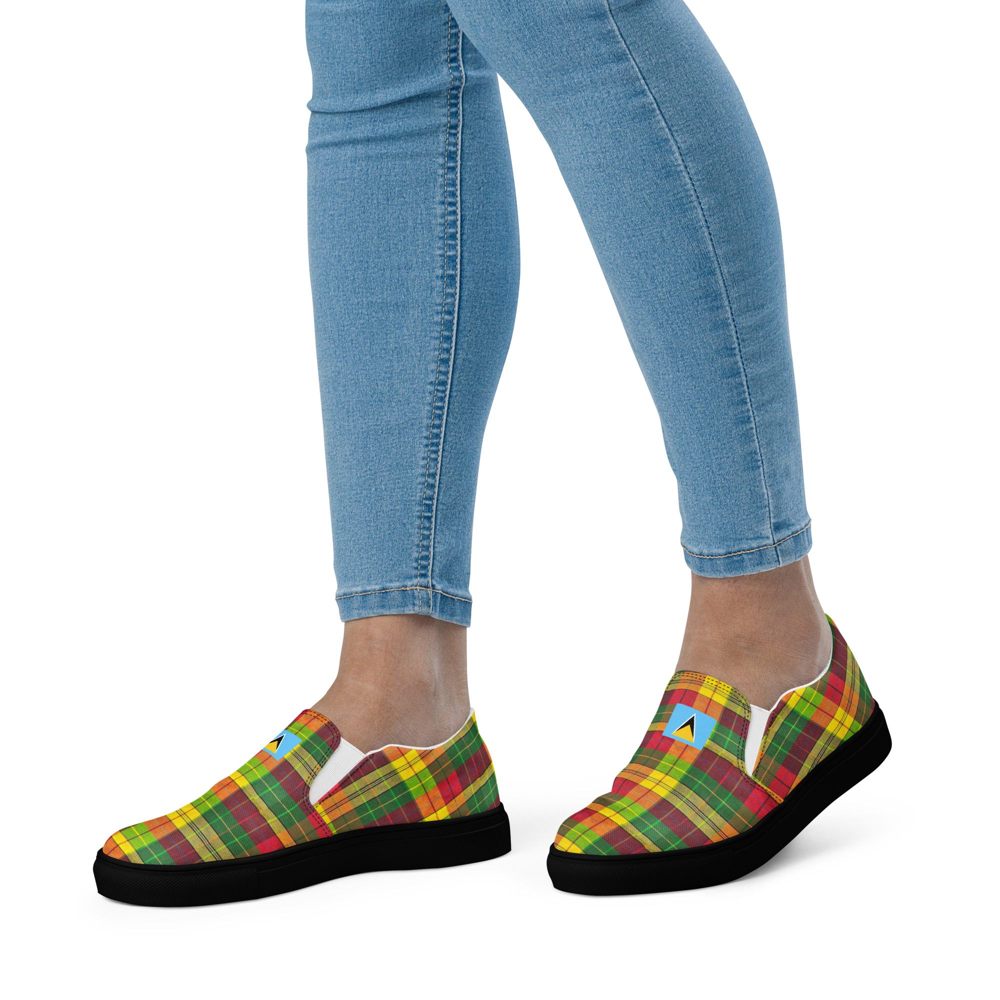 Women’s Madras slip-on canvas shoes - Image 3