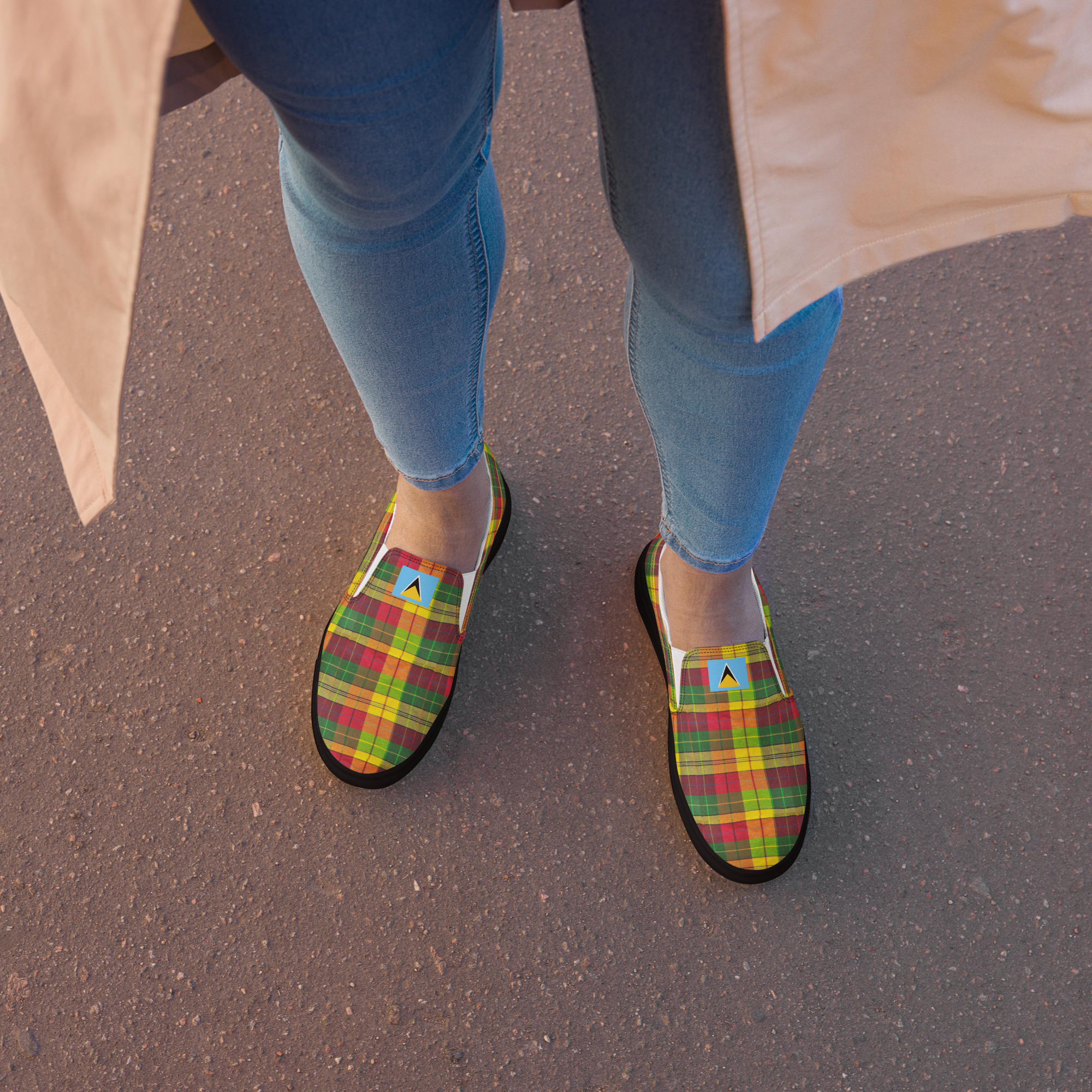 Women’s Madras slip-on canvas shoes - Image 8