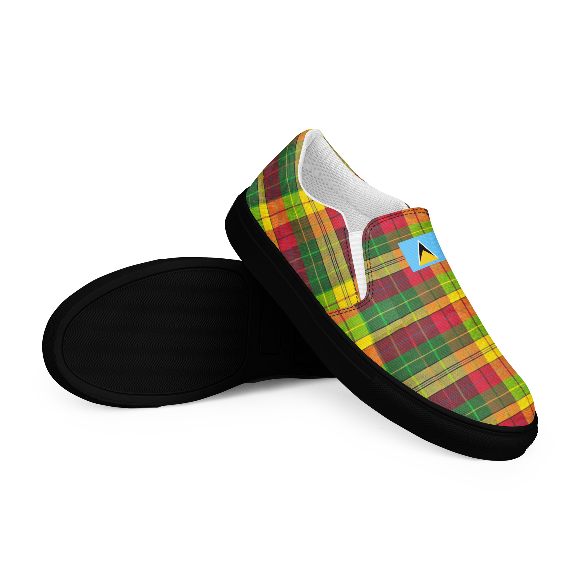 Women’s Madras slip-on canvas shoes - Image 2