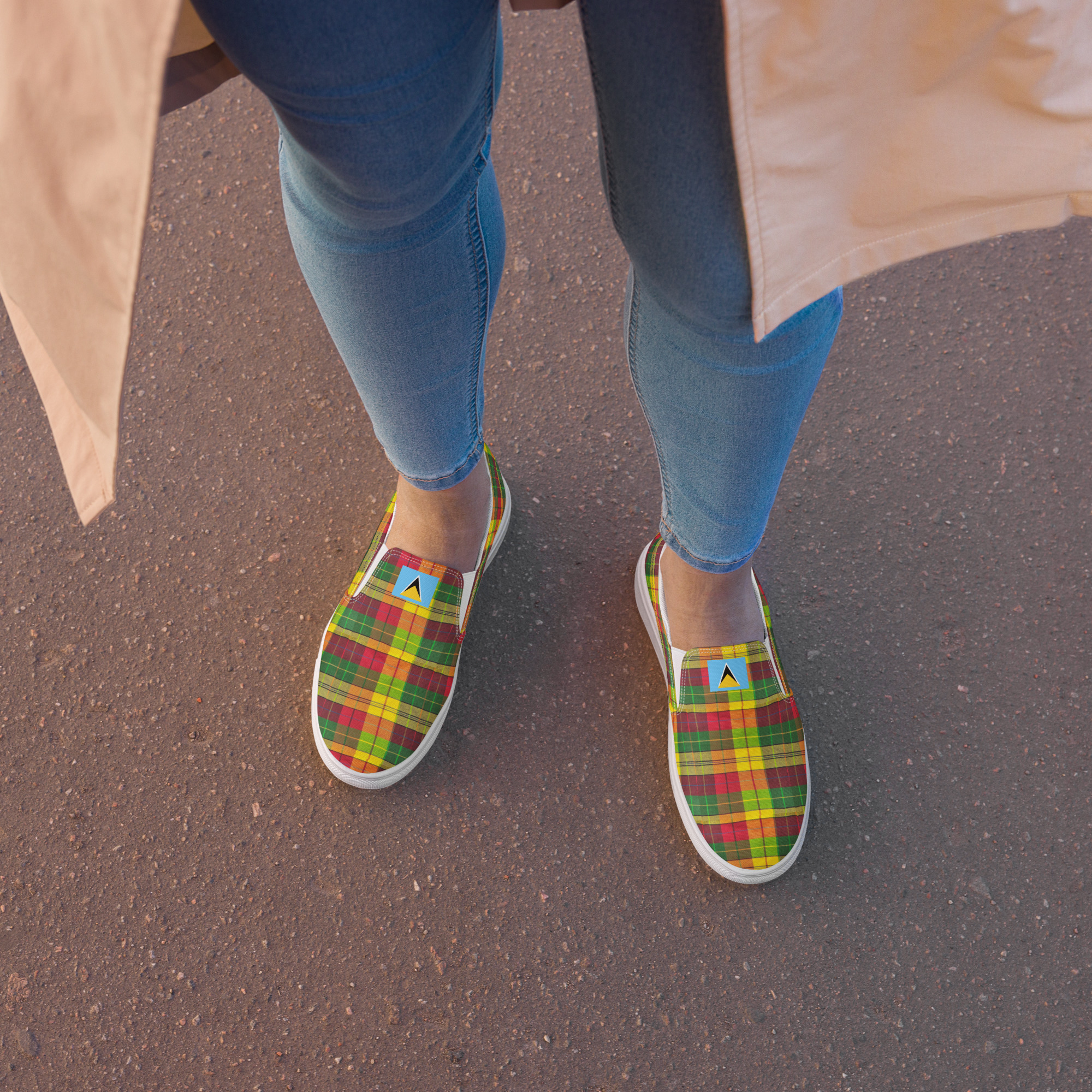 Women’s Madras slip-on canvas shoes - Image 5