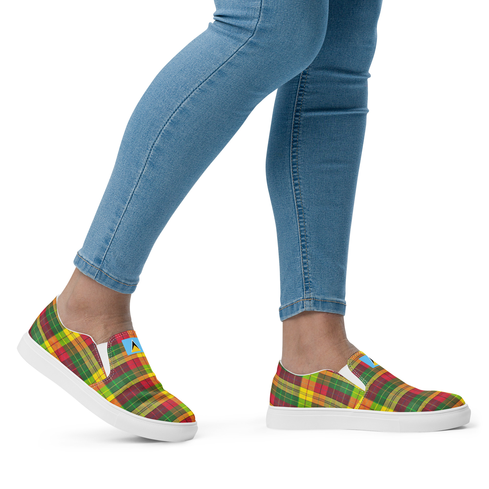 Women’s Madras slip-on canvas shoes - Image 7